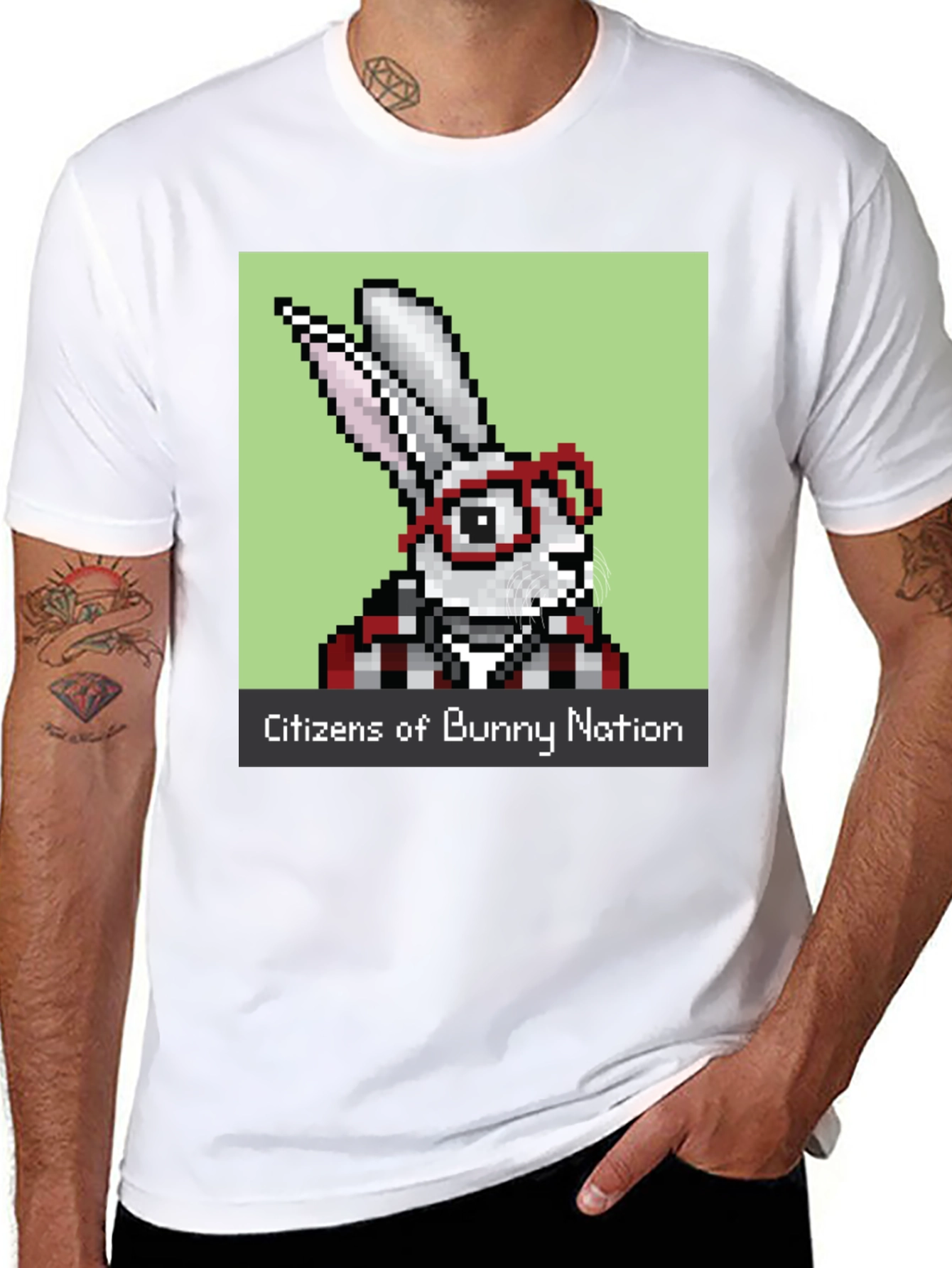 Citizens of Bunny Nation Pixel Art T-Shirt