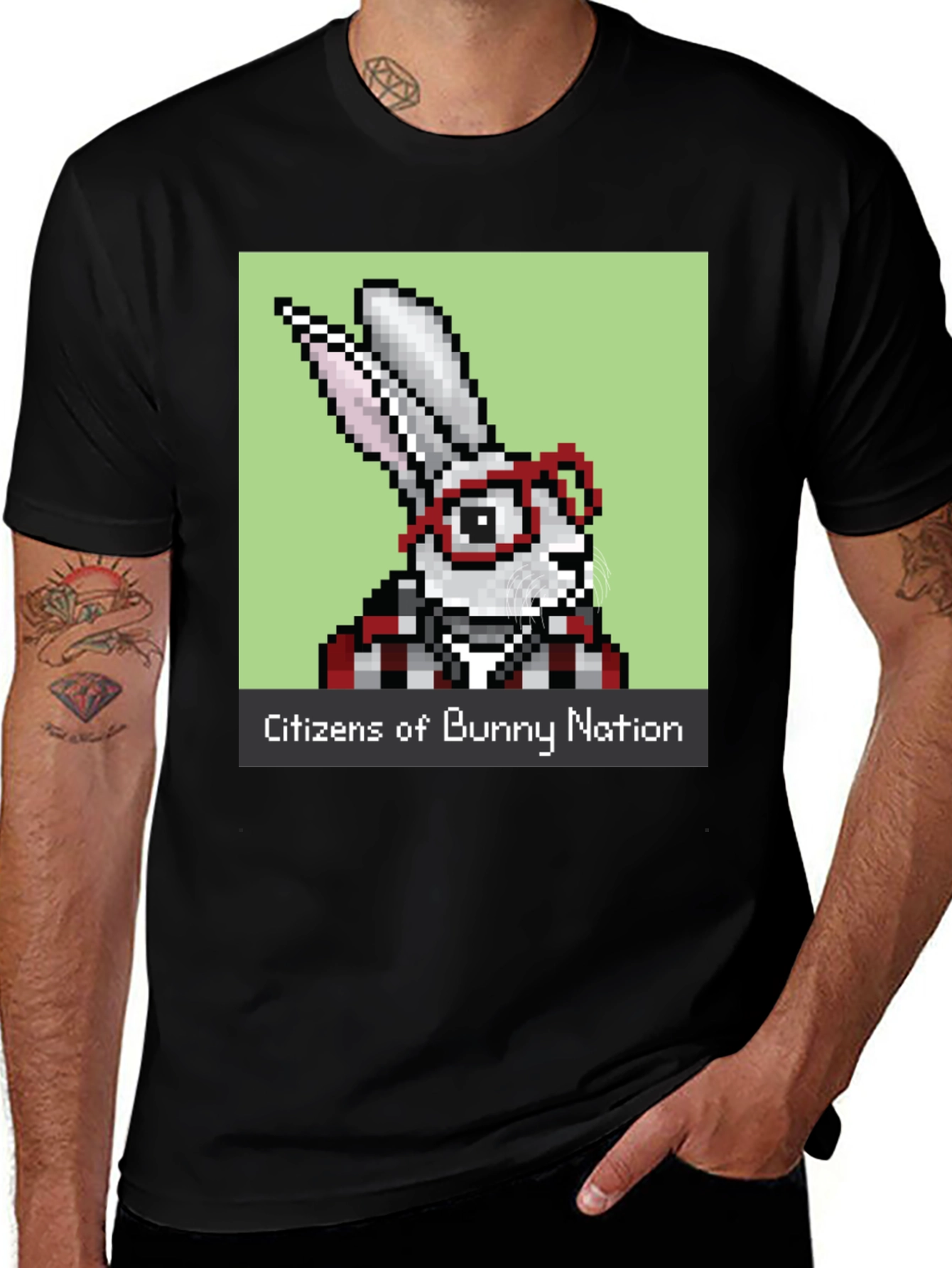 Citizens of Bunny Nation Pixel Art T-Shirt