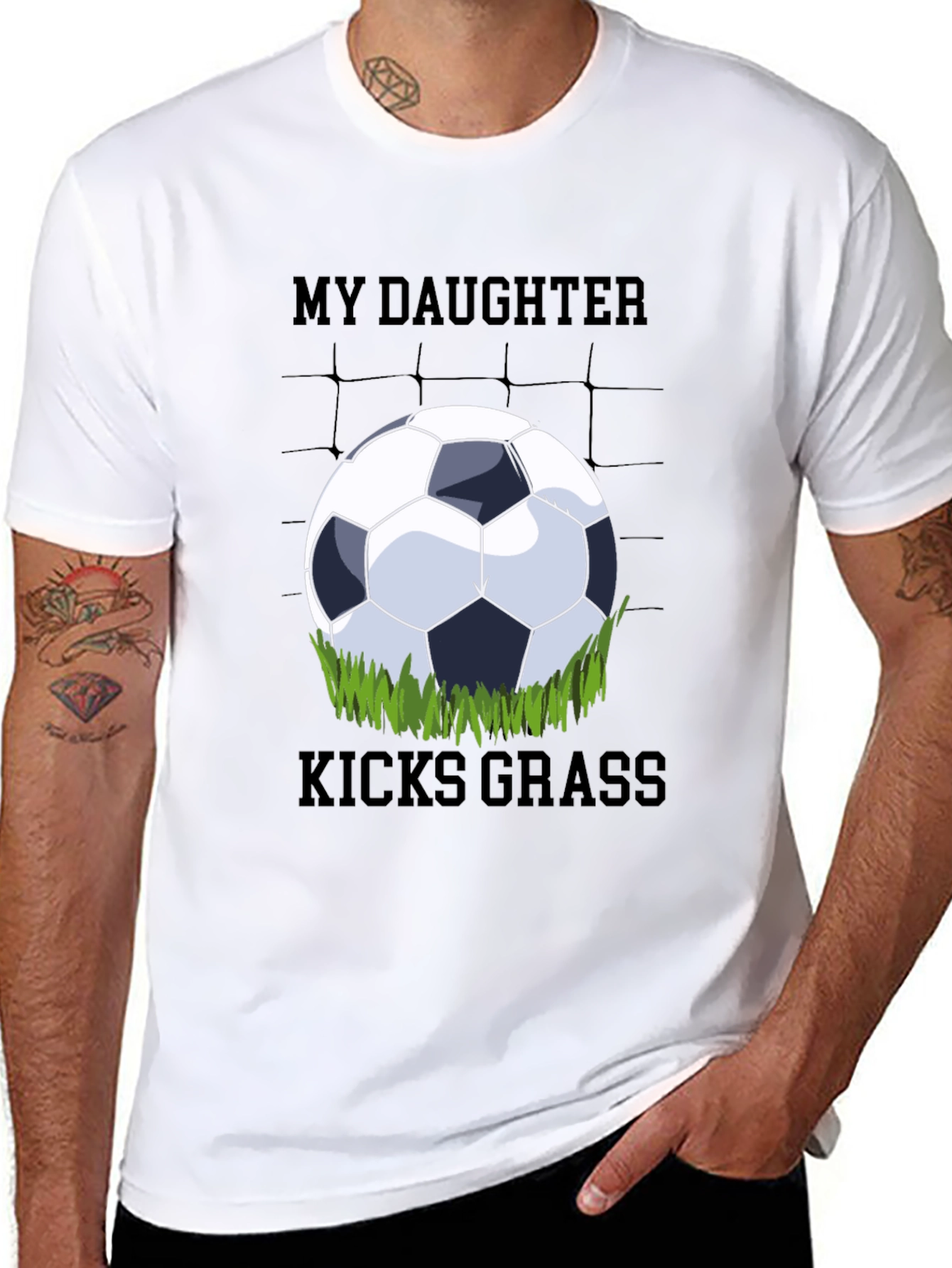 My Daughter Kicks Grass Soccer T-Shirt