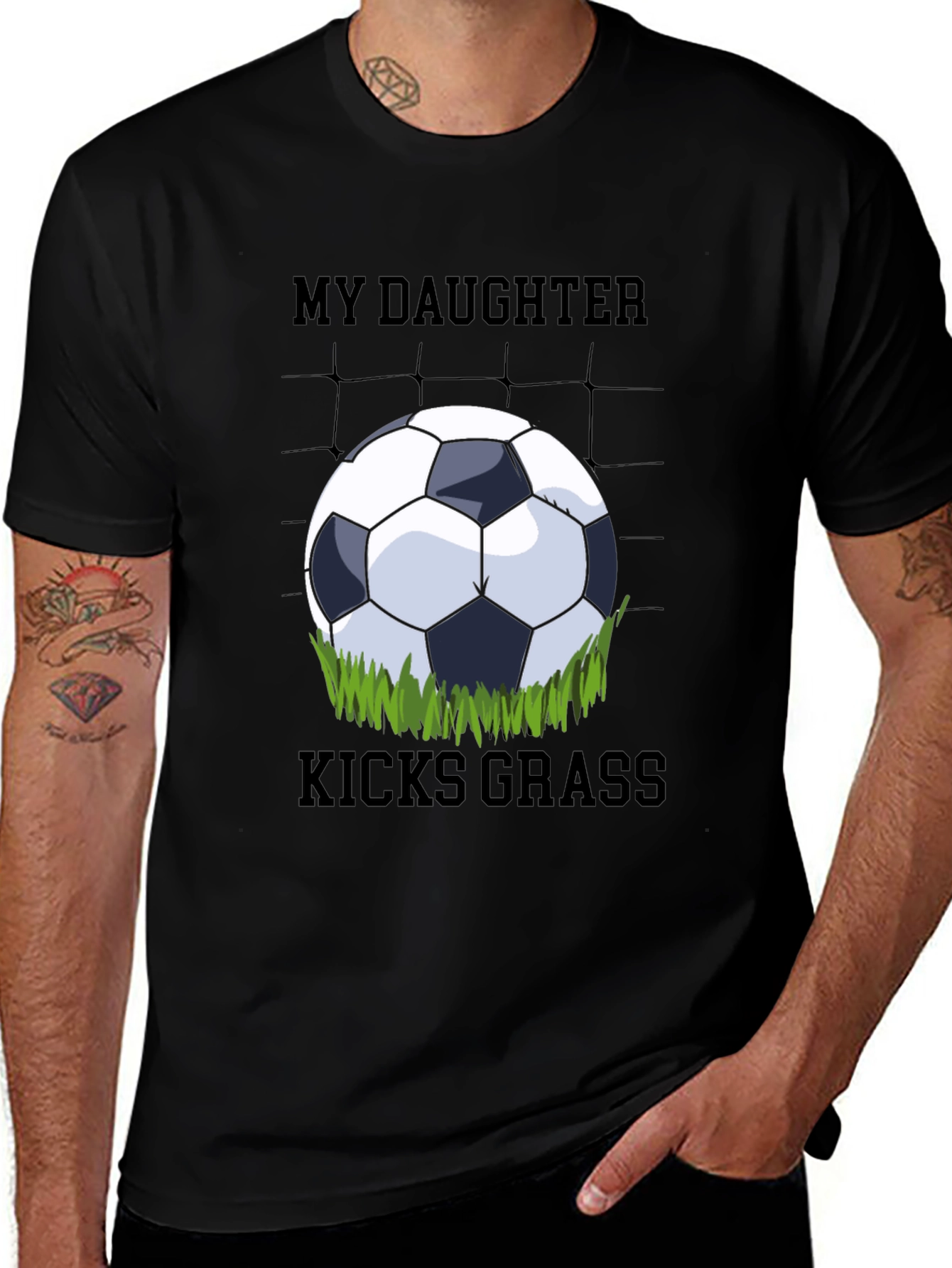 My Daughter Kicks Grass Soccer T-Shirt