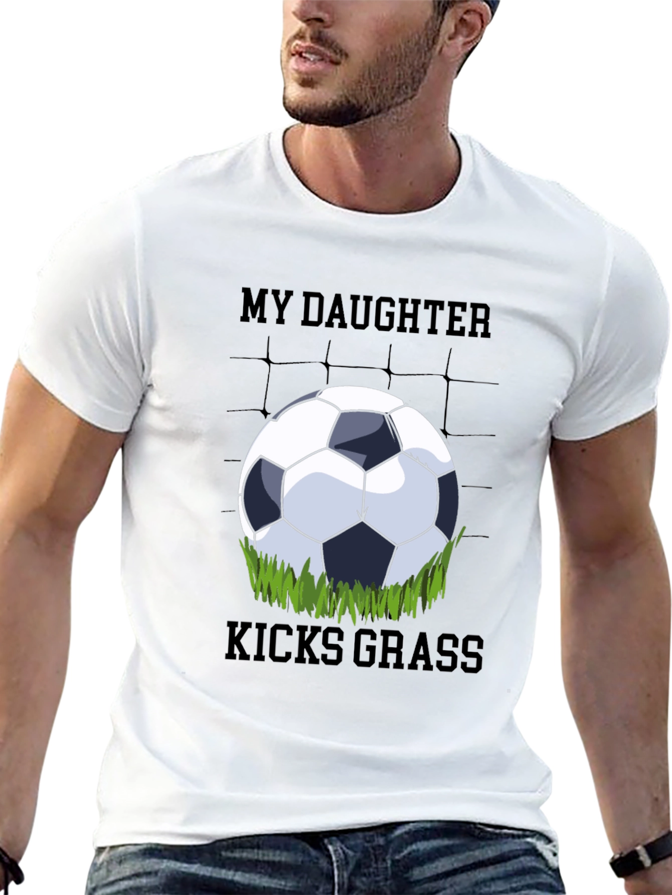 My Daughter Kicks Grass Soccer T-Shirt