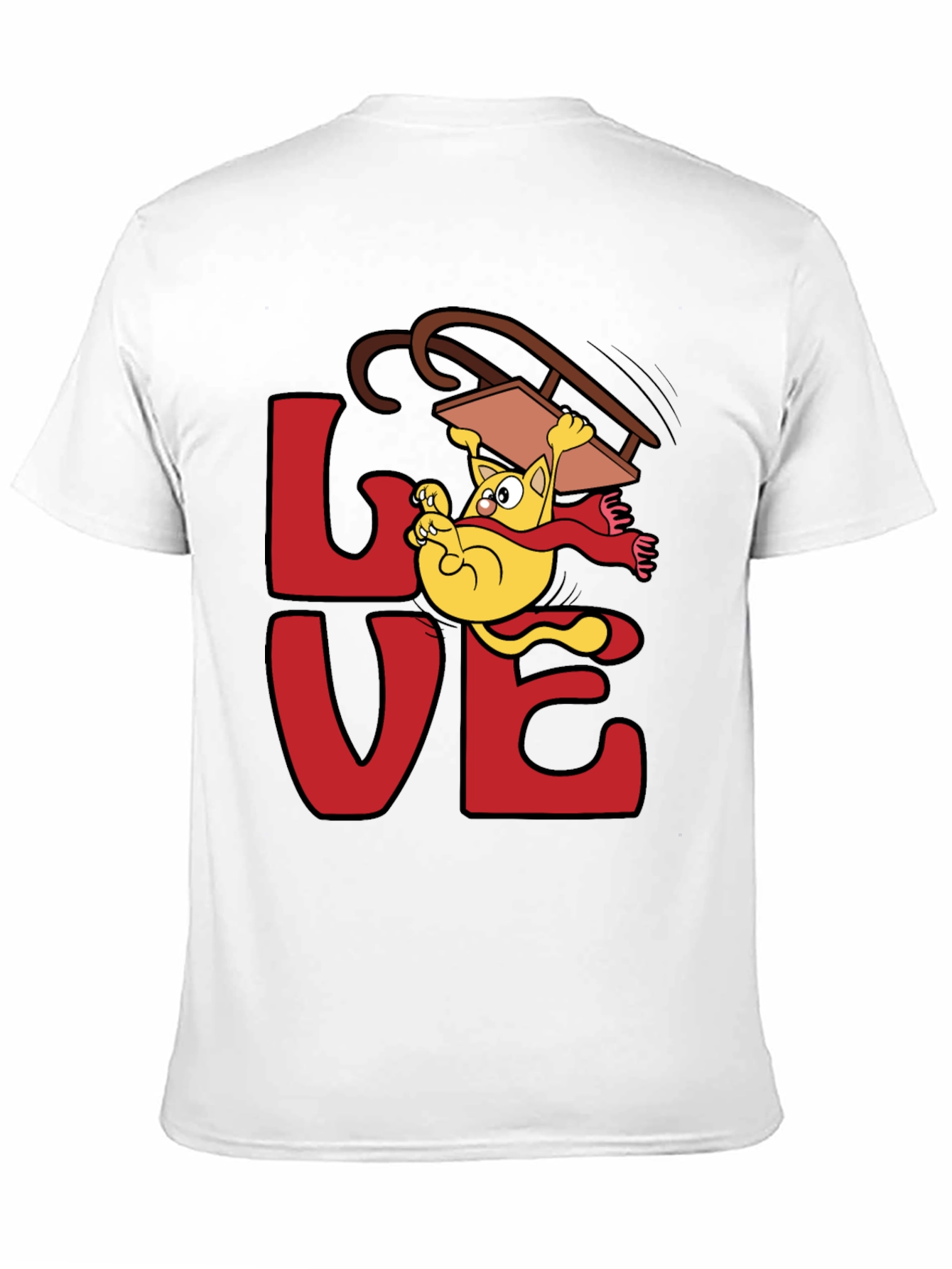 Love Cat Sledding Graphic Tee - Black