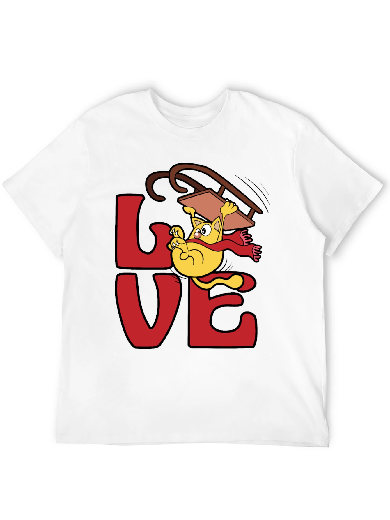Love Cat Sledding Graphic Tee - Black