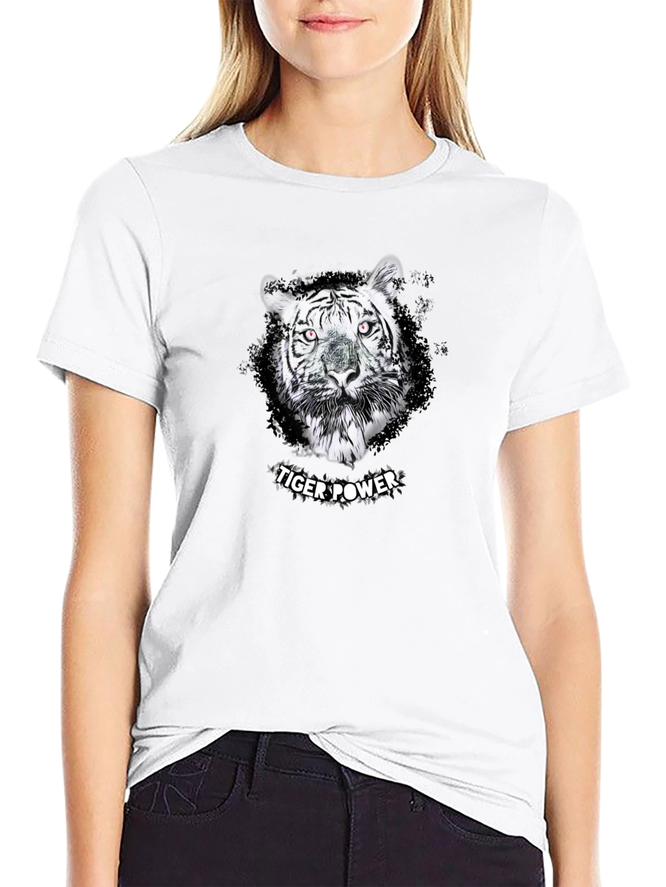 Tiger Power Graphic Tee - Stylish Black T-Shirt