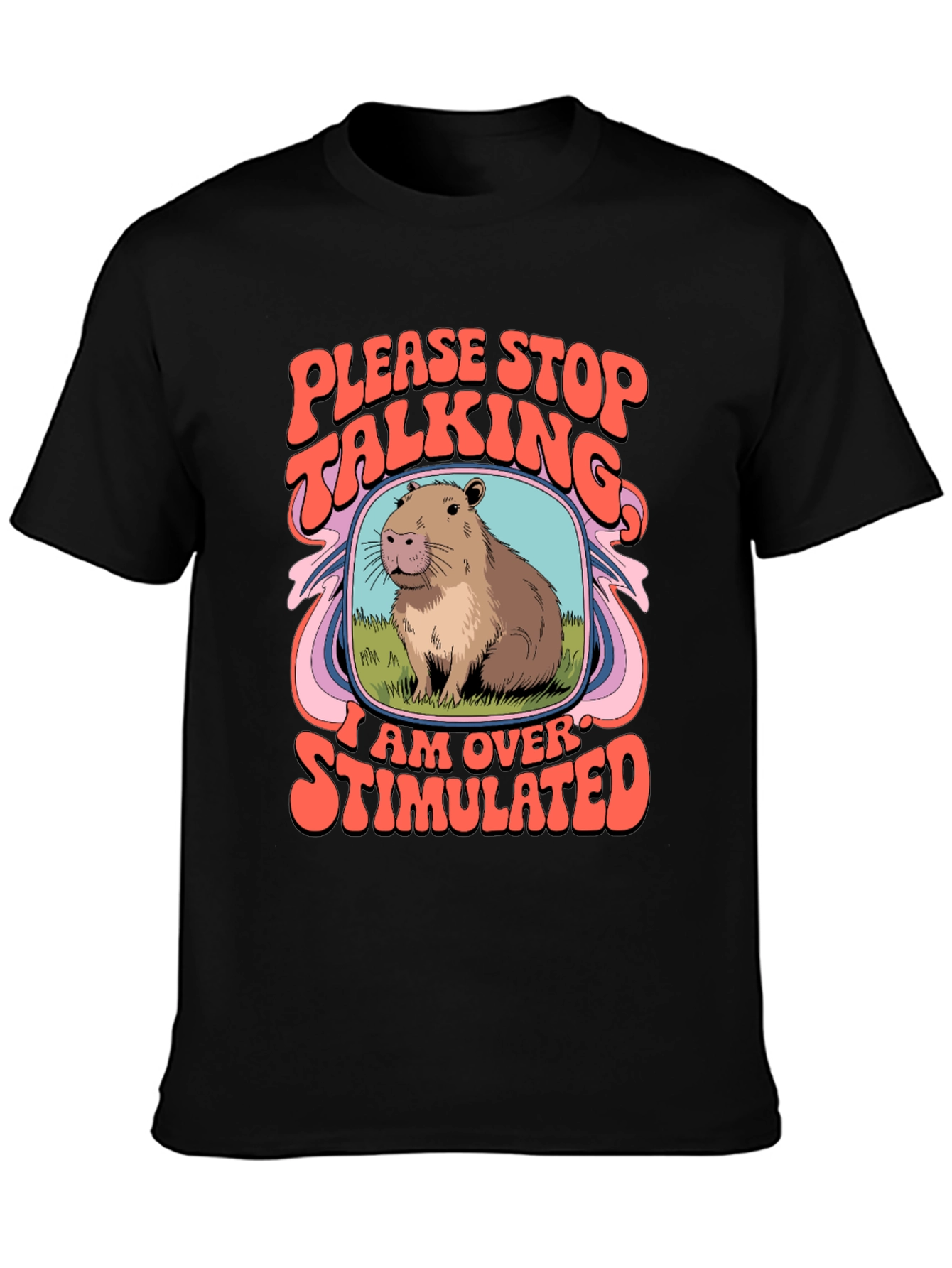 Overstimulated Capybara Graphic Tee