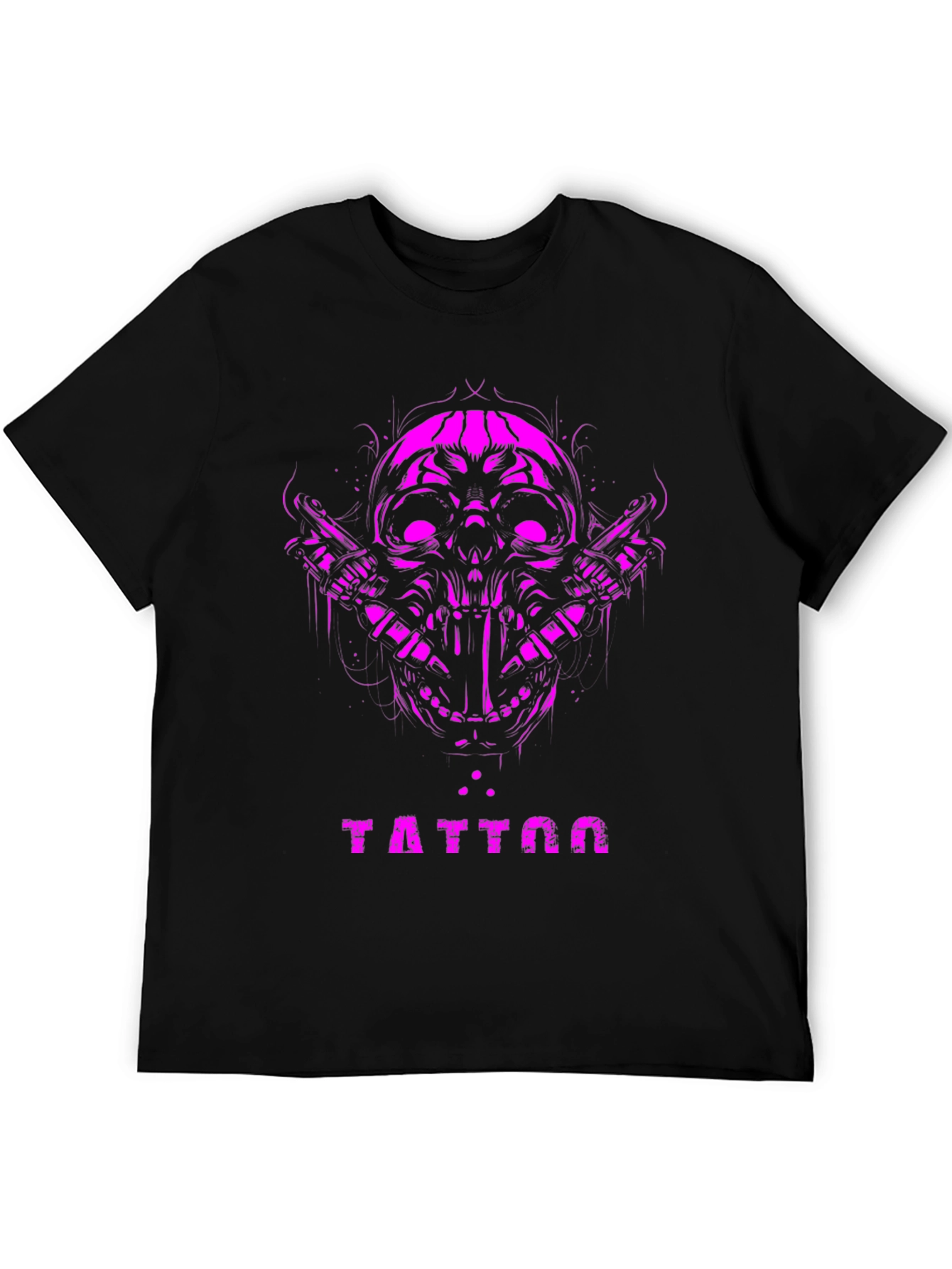 Skull Tattoo Graphic Tee - Black