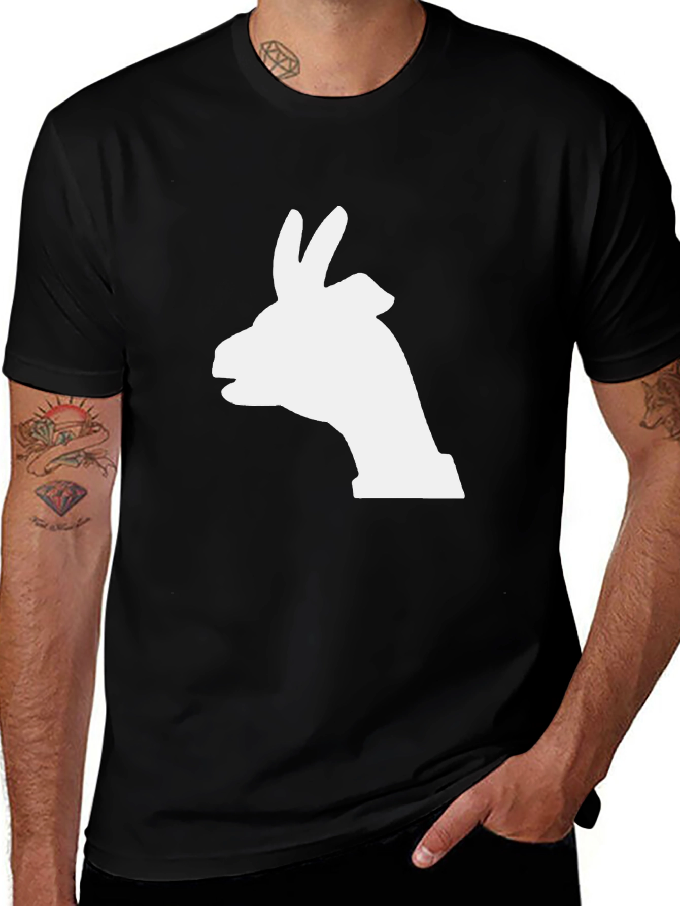 Llama Silhouette Black T-Shirt