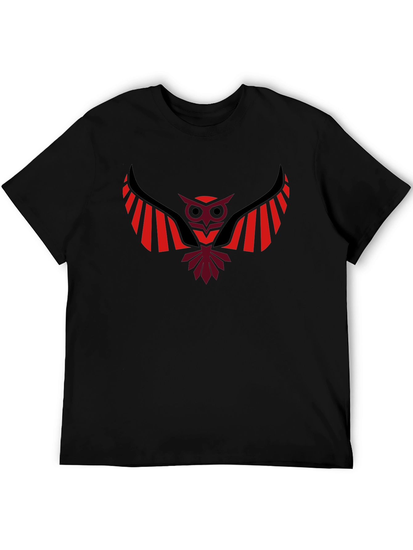 Stylish Owl Graphic Black T-Shirt