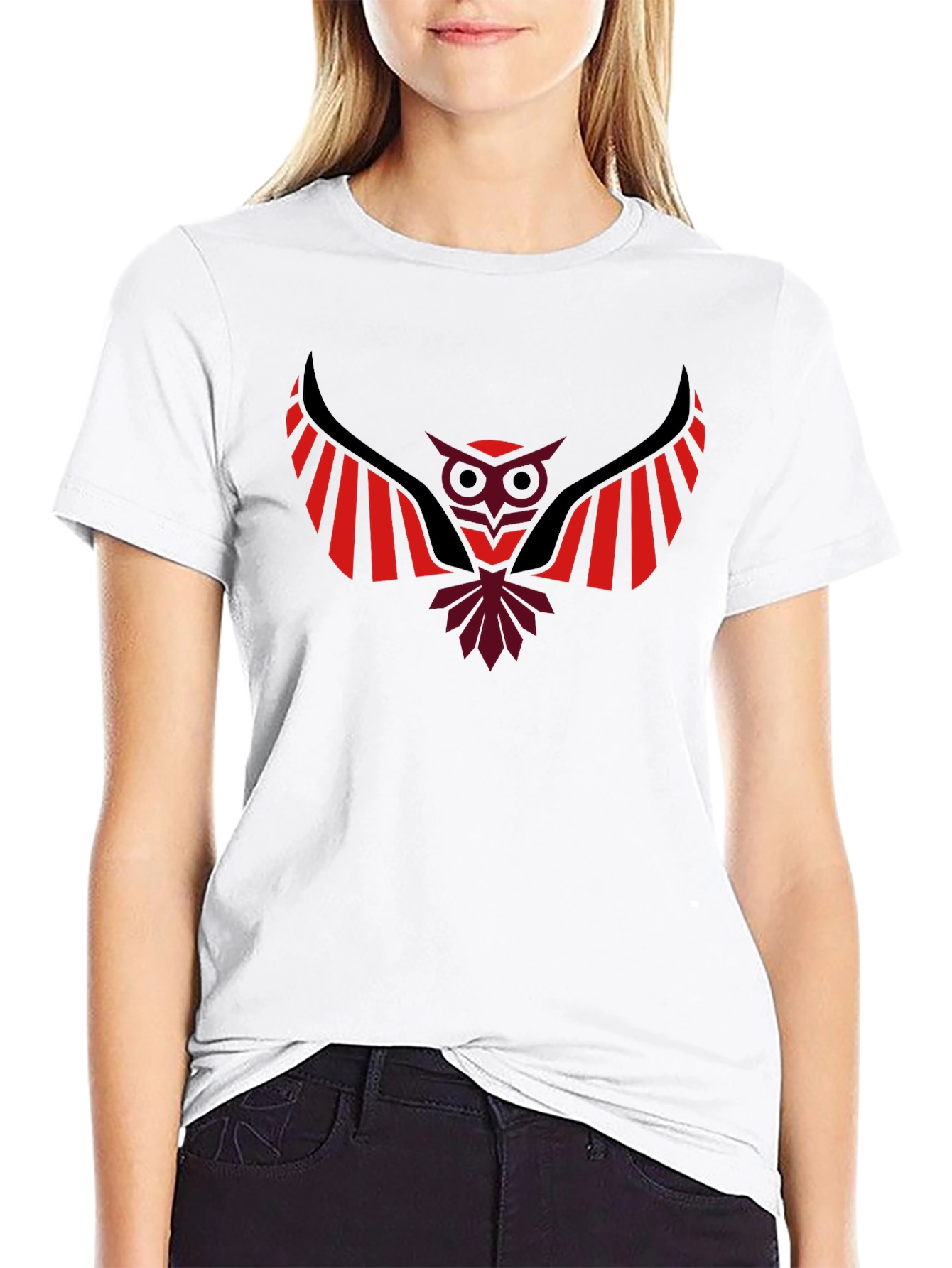Stylish Owl Graphic Black T-Shirt