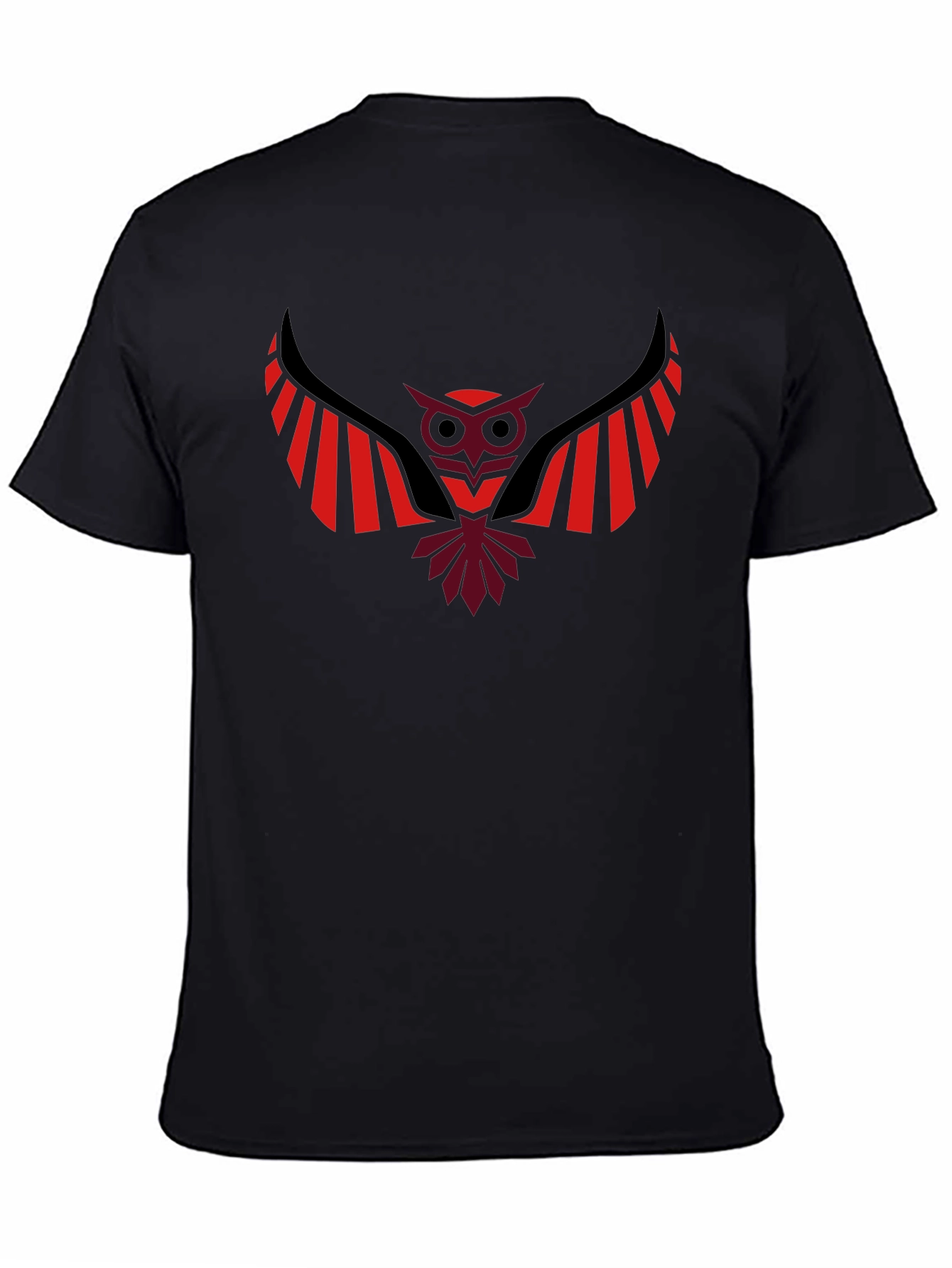 Stylish Owl Graphic Black T-Shirt