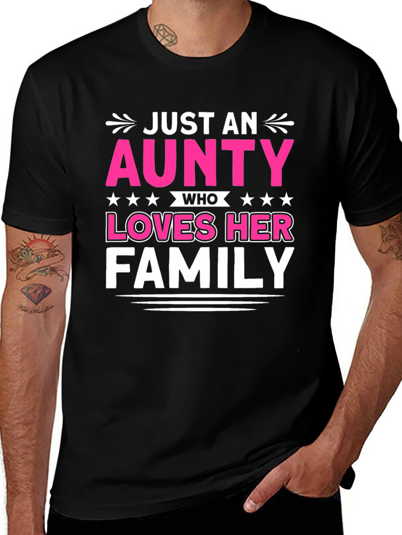 Just An Aunty Who Loves Her Family T-Shirt