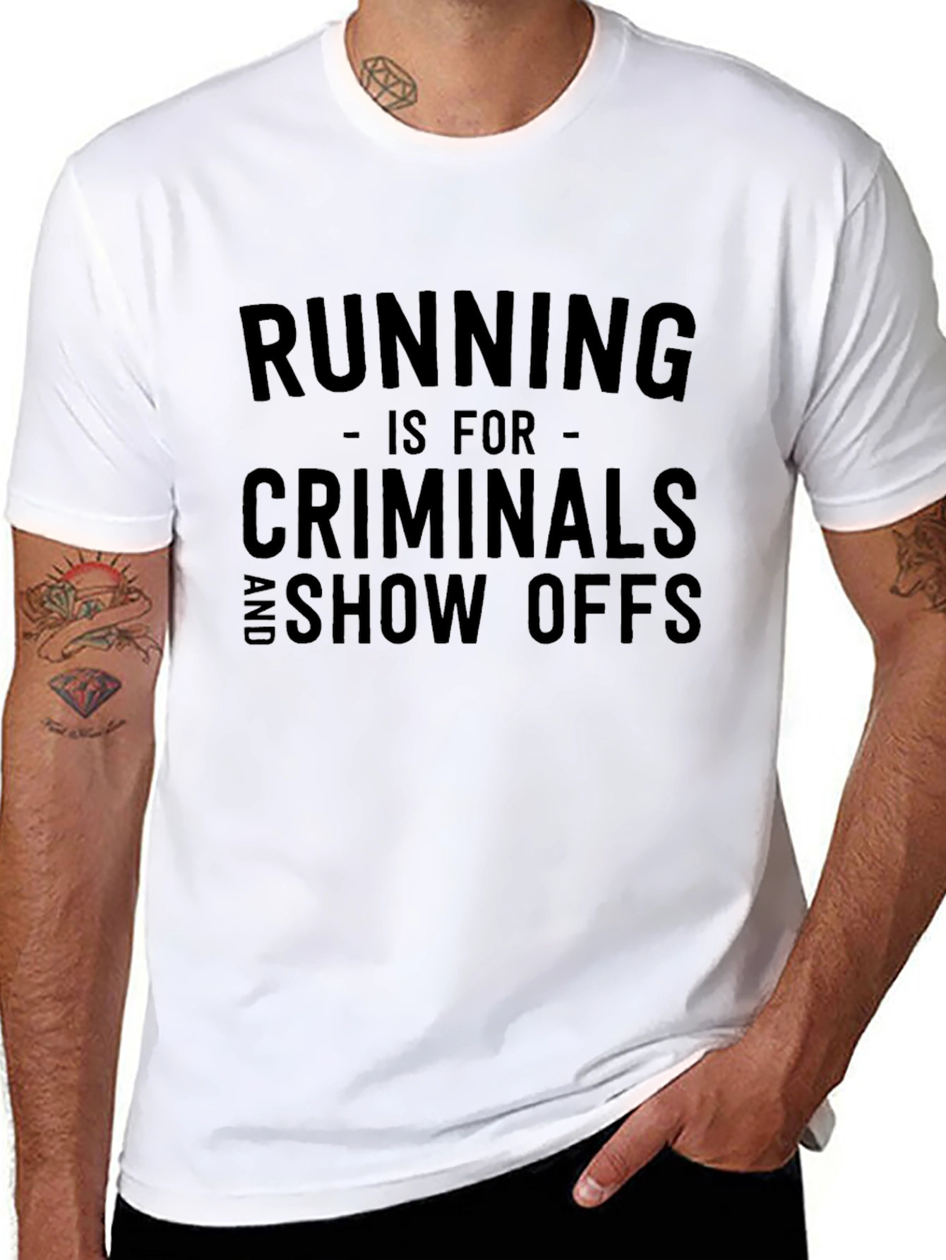 Running is For Criminals Funny Graphic Tee