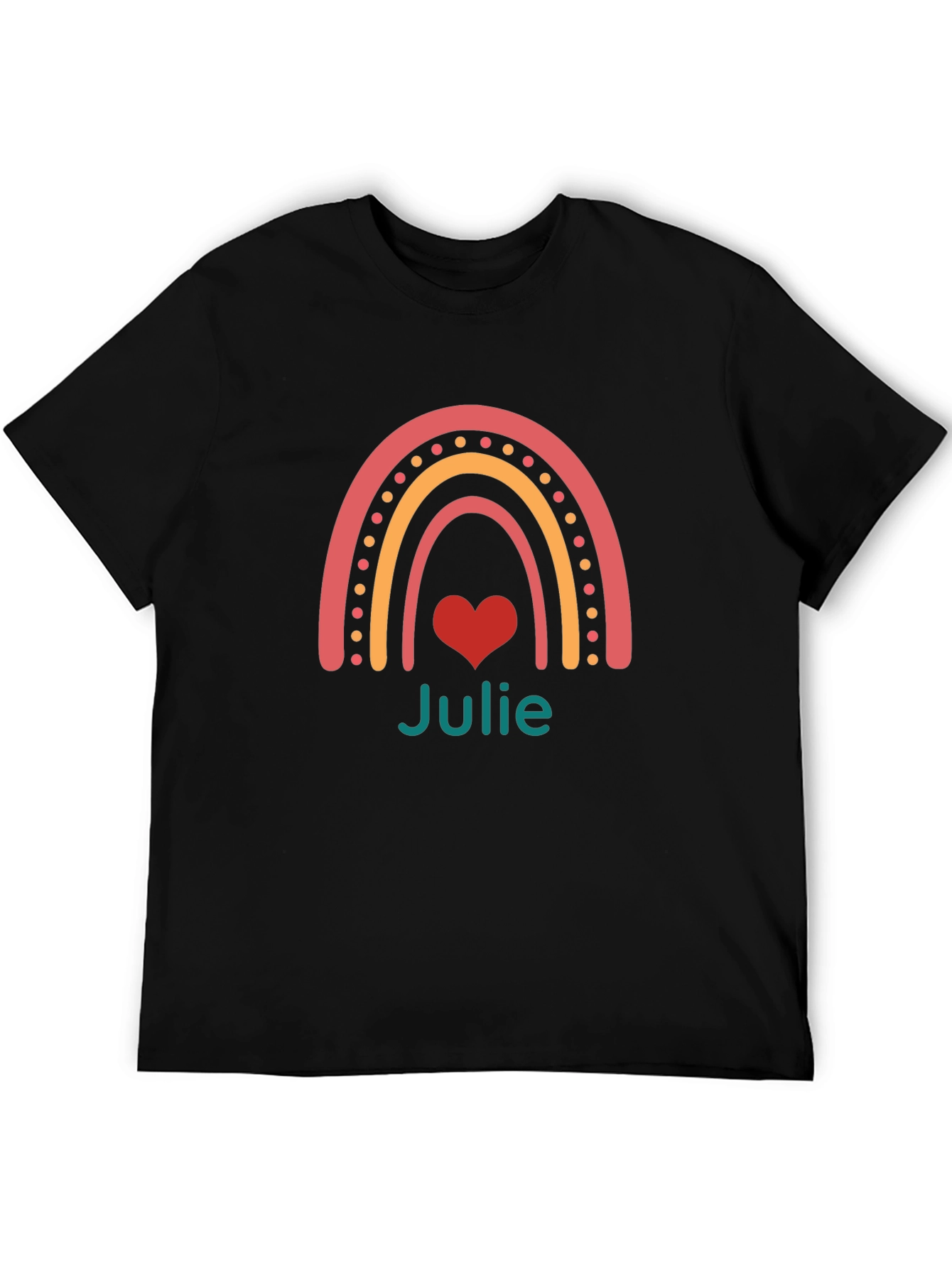 Julie Rainbow Heart Tee - Personalized Gift