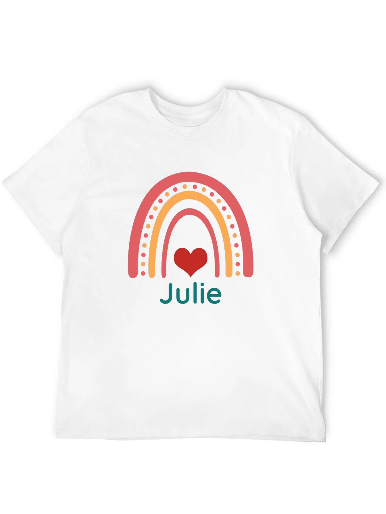 Julie Rainbow Heart Tee - Personalized Gift