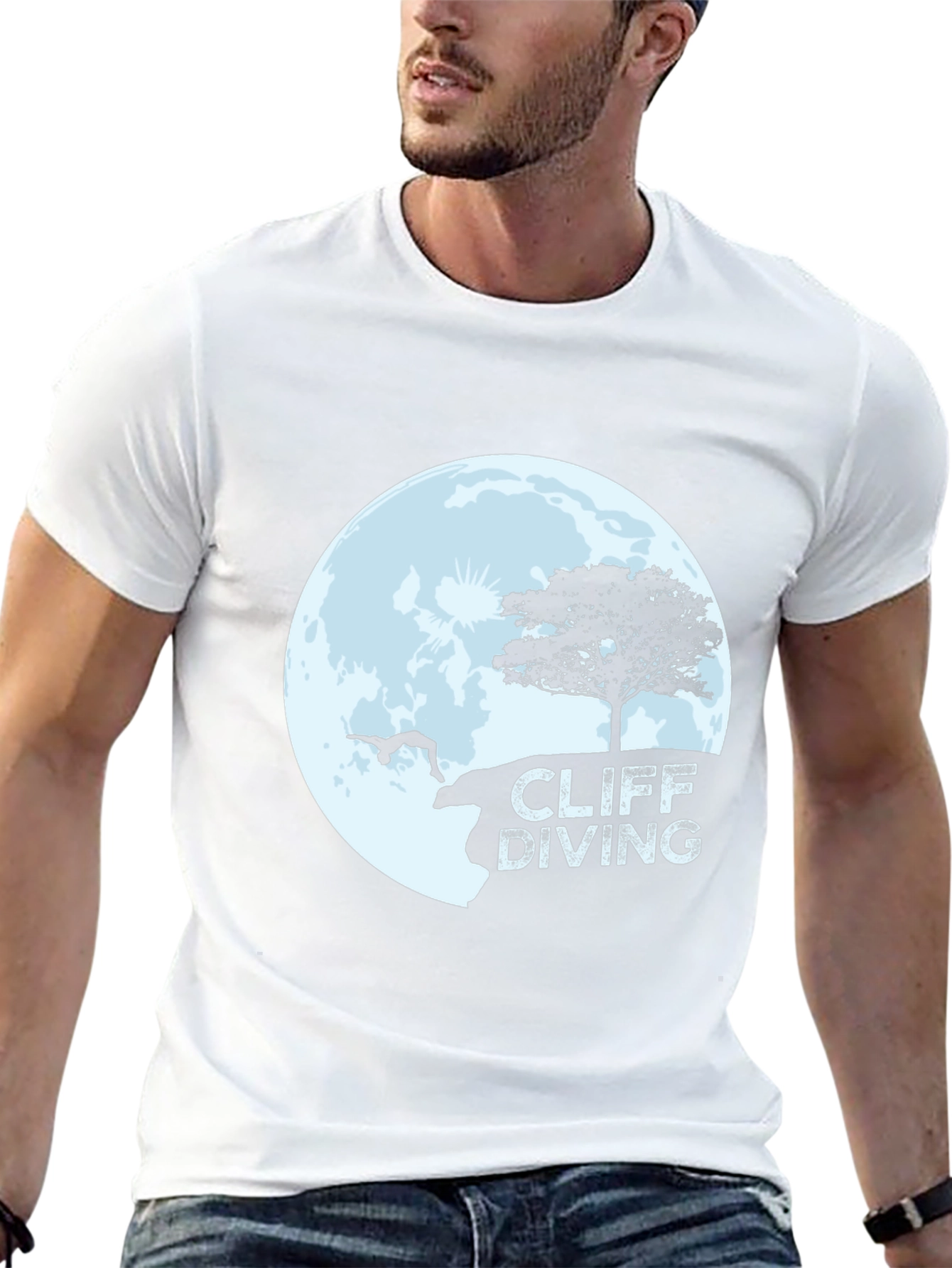 Cliff Diving Graphic Tee - Daredevil Style T-Shirt