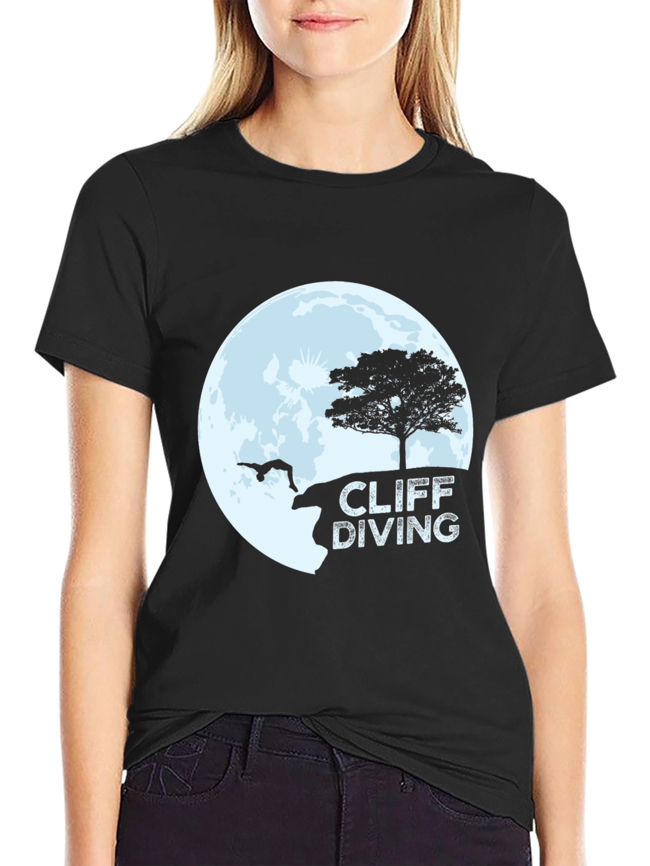 Cliff Diving Graphic Tee - Daredevil Style T-Shirt