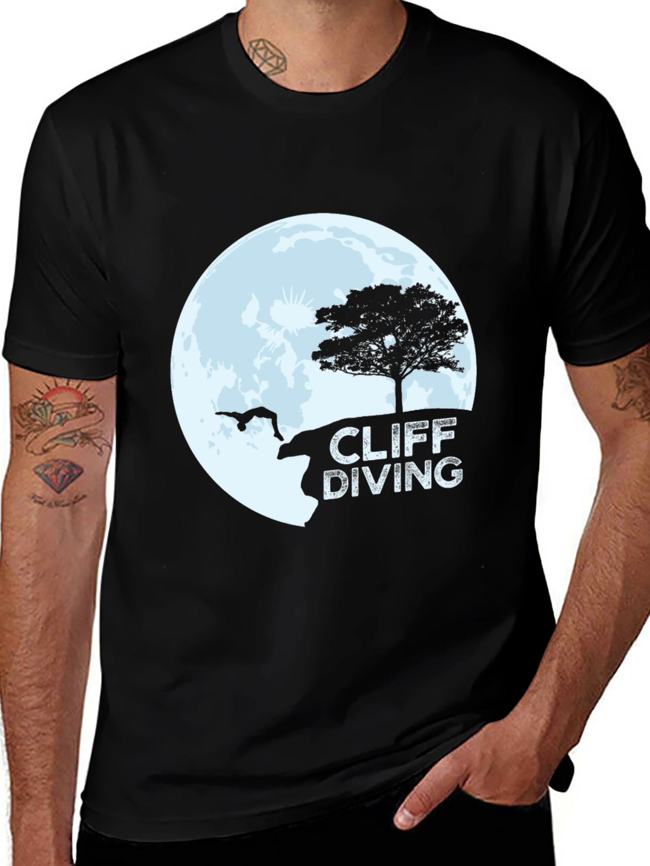 Cliff Diving Graphic Tee - Daredevil Style T-Shirt