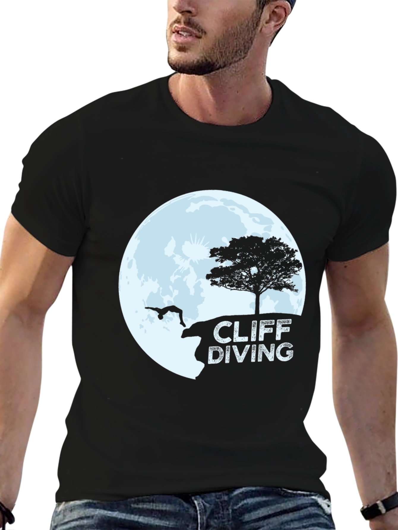 Cliff Diving Graphic Tee - Daredevil Style T-Shirt
