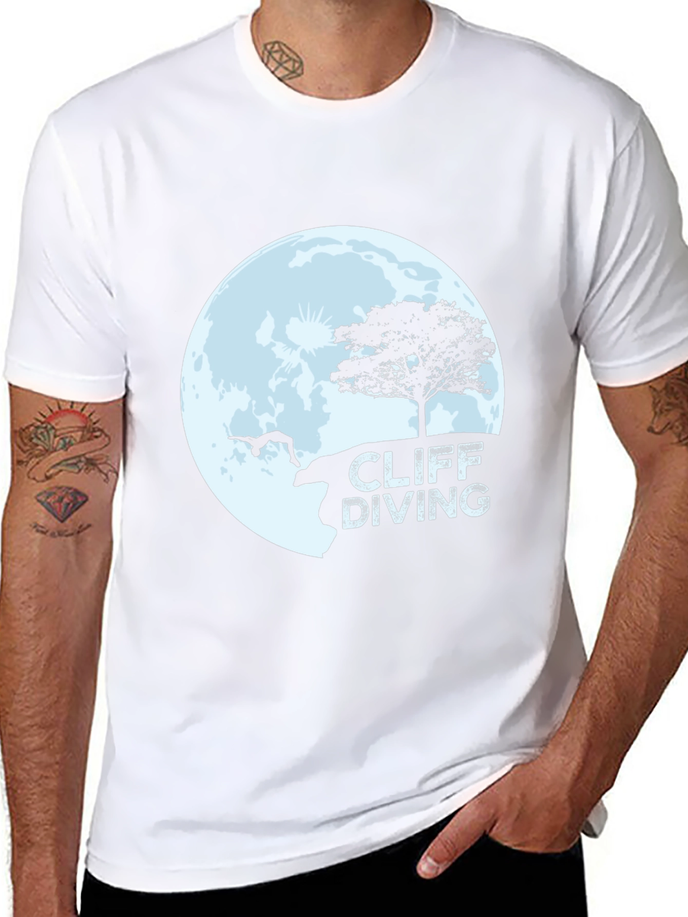 Cliff Diving Graphic Tee - Daredevil Style T-Shirt