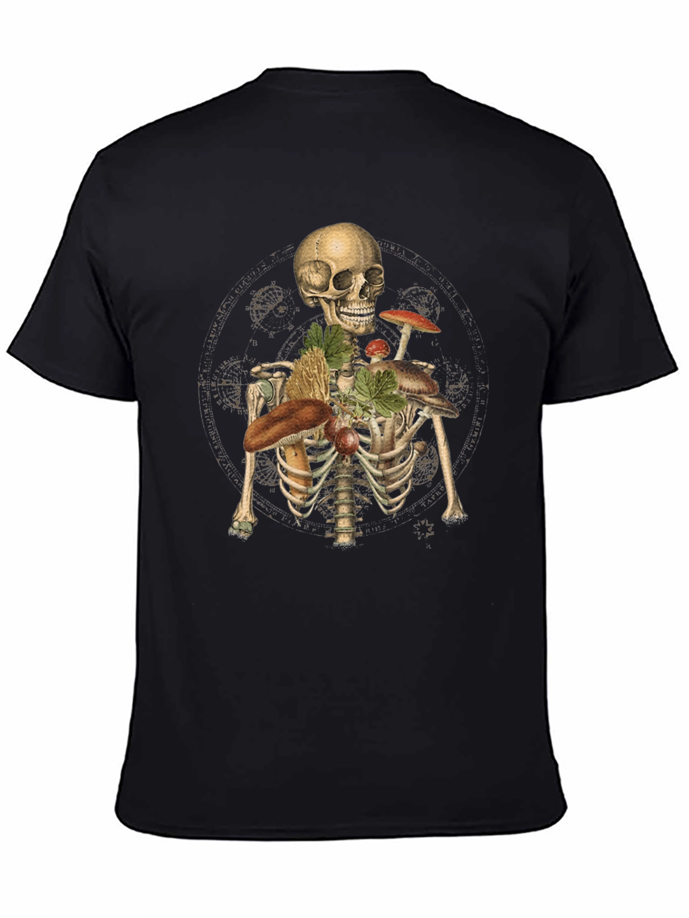 Skeleton & Mushroom T-Shirt - Unisex Graphic Tee