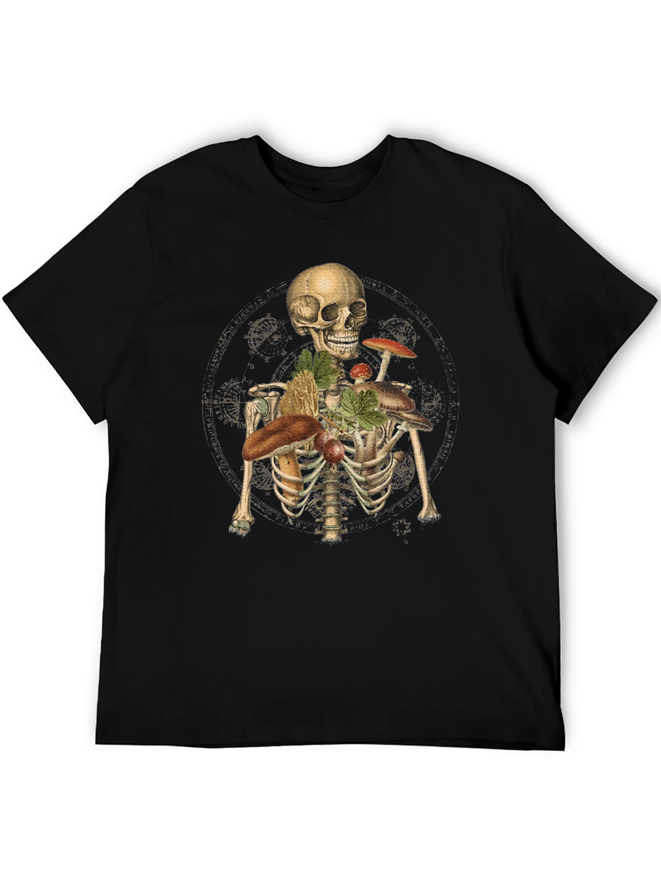 Skeleton & Mushroom T-Shirt - Unisex Graphic Tee