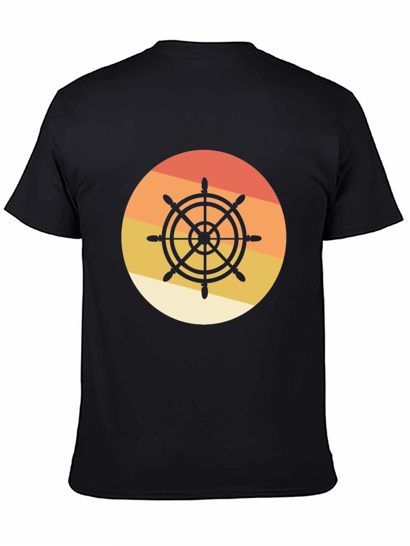Nautical Wheel Graphic Tee - Sunset Design