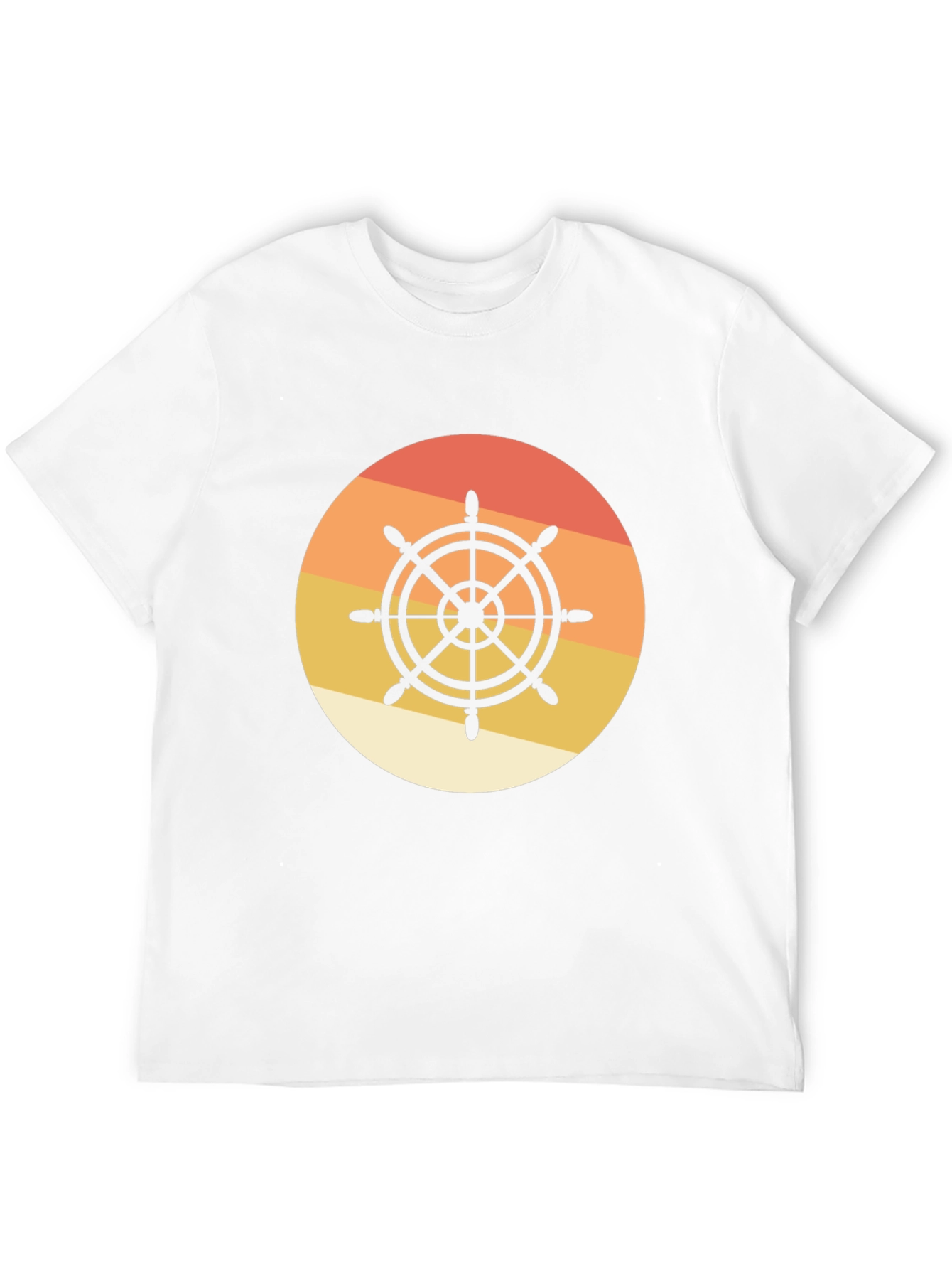 Nautical Wheel Graphic Tee - Sunset Design