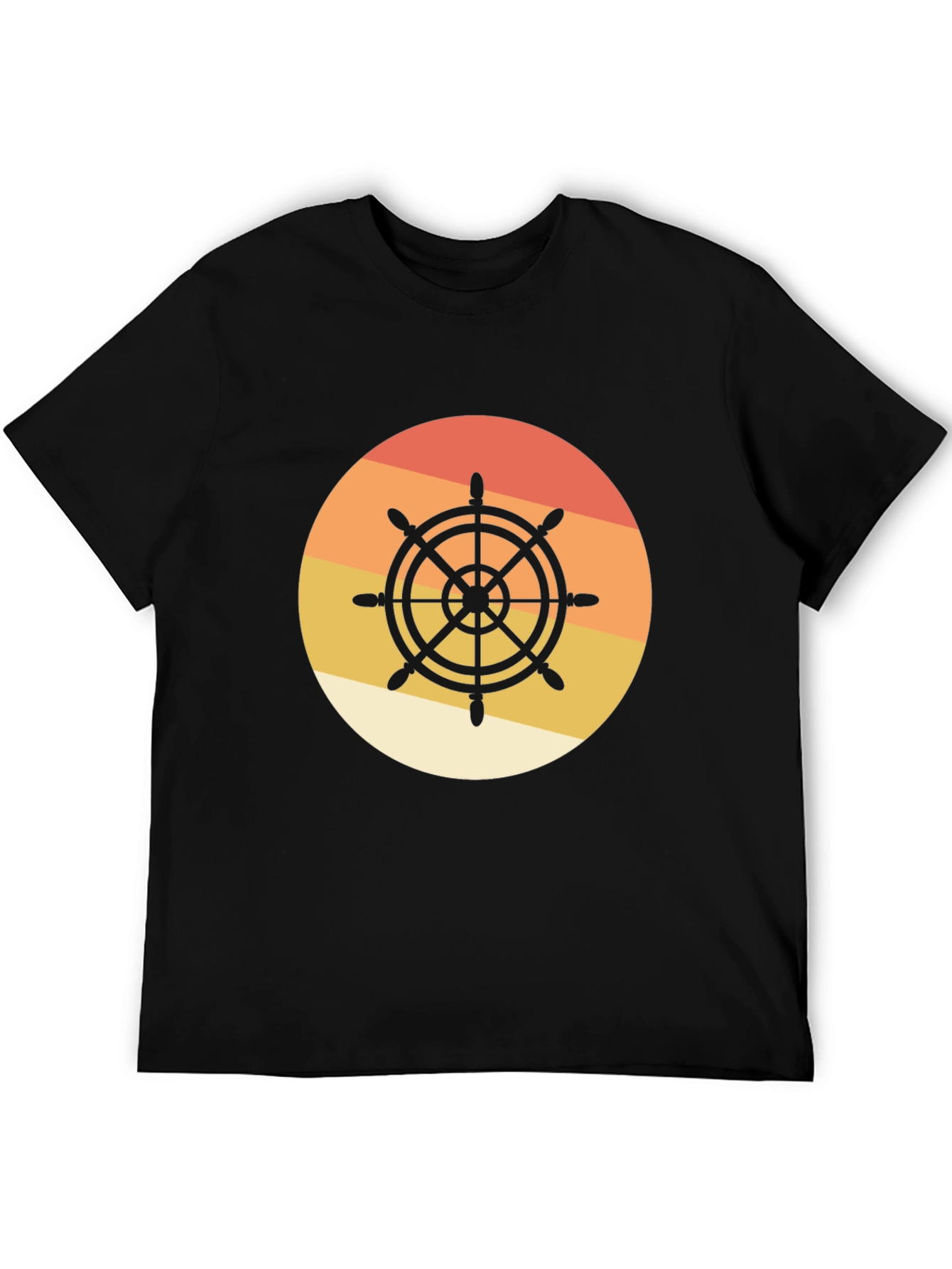 Nautical Wheel Graphic Tee - Sunset Design