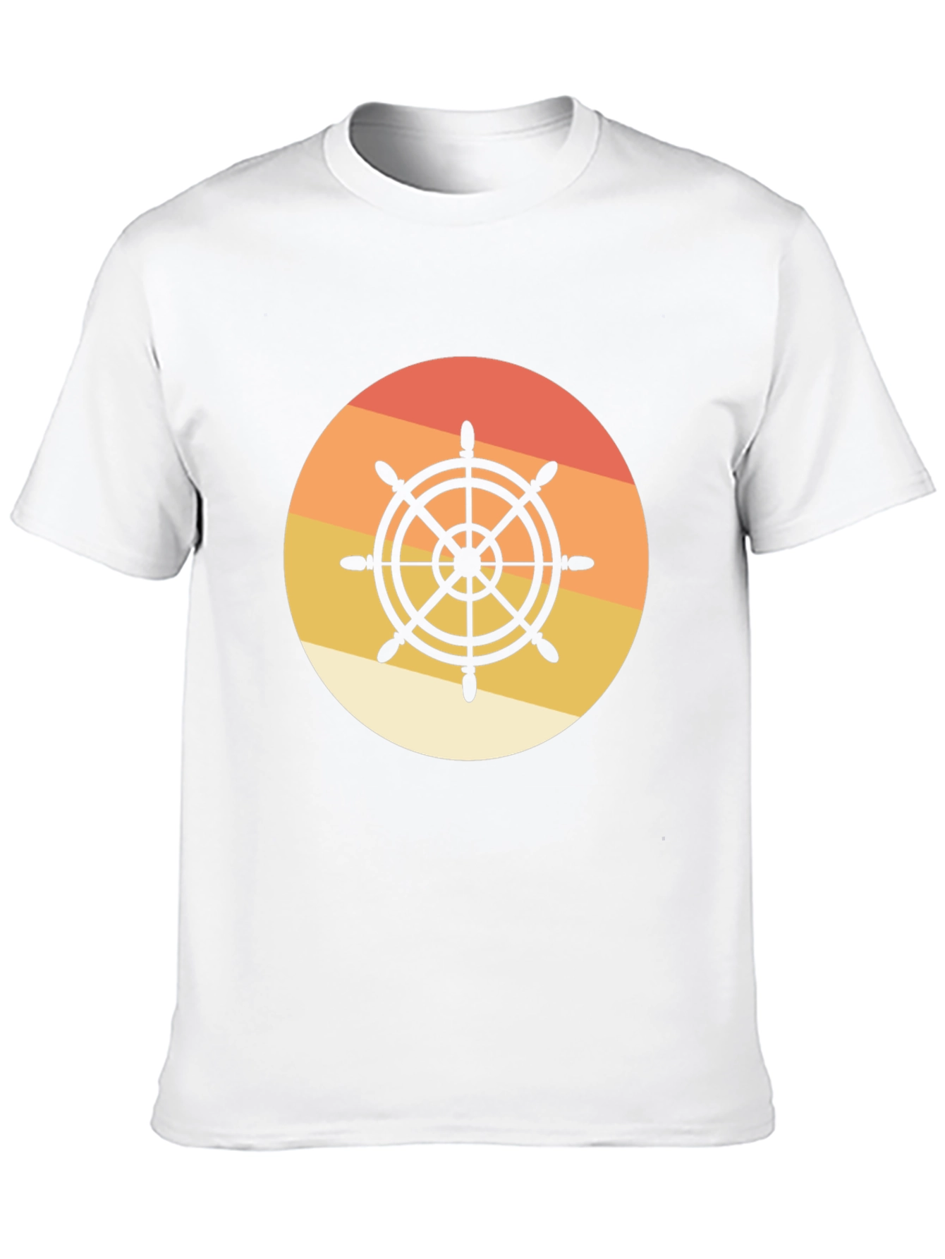 Nautical Wheel Graphic Tee - Sunset Design