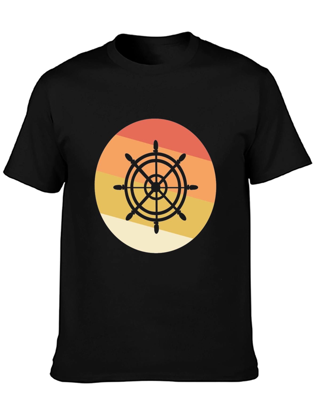 Nautical Wheel Graphic Tee - Sunset Design