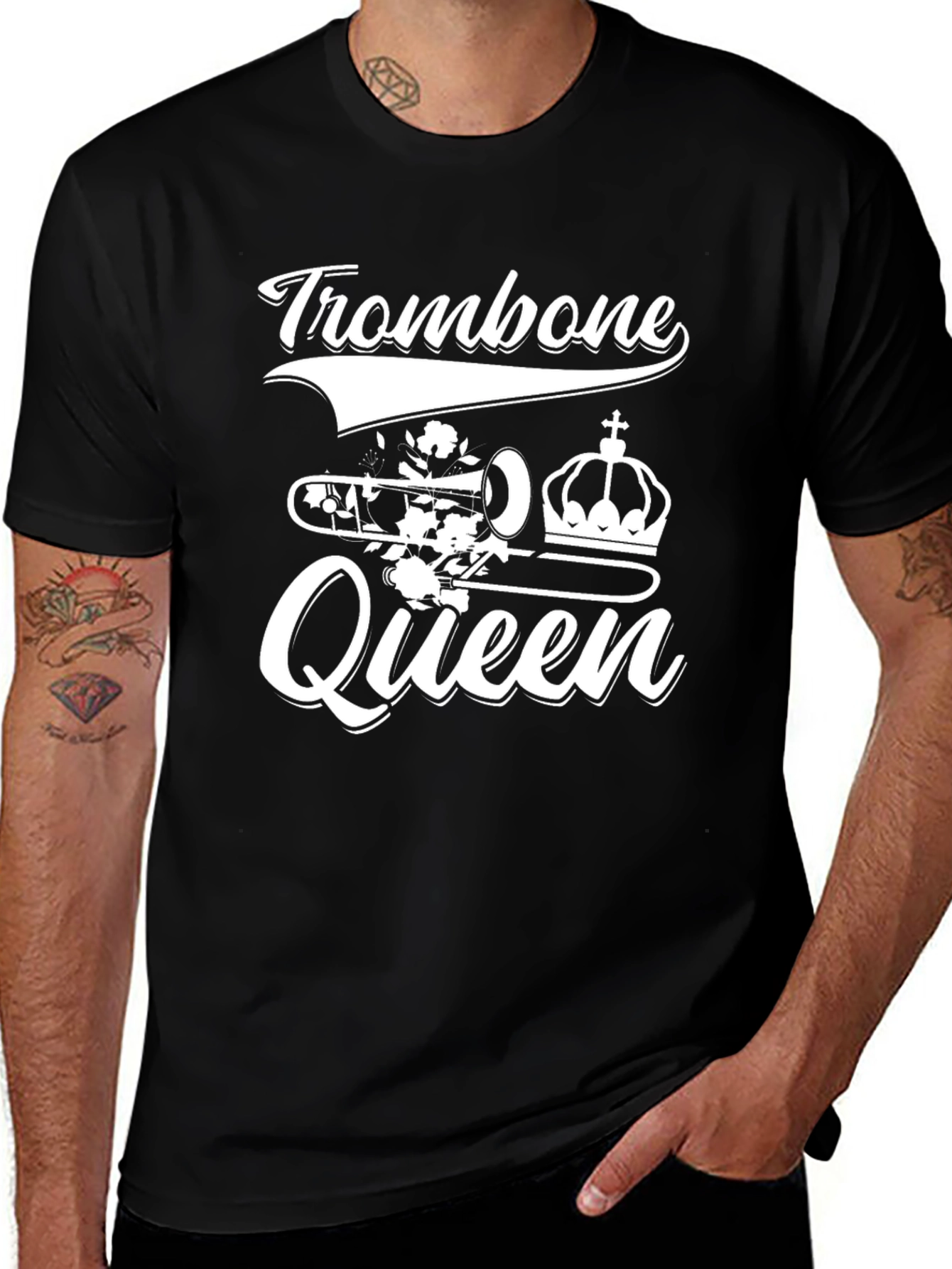 Trombone Queen Graphic T-Shirt - Music Lover Tee