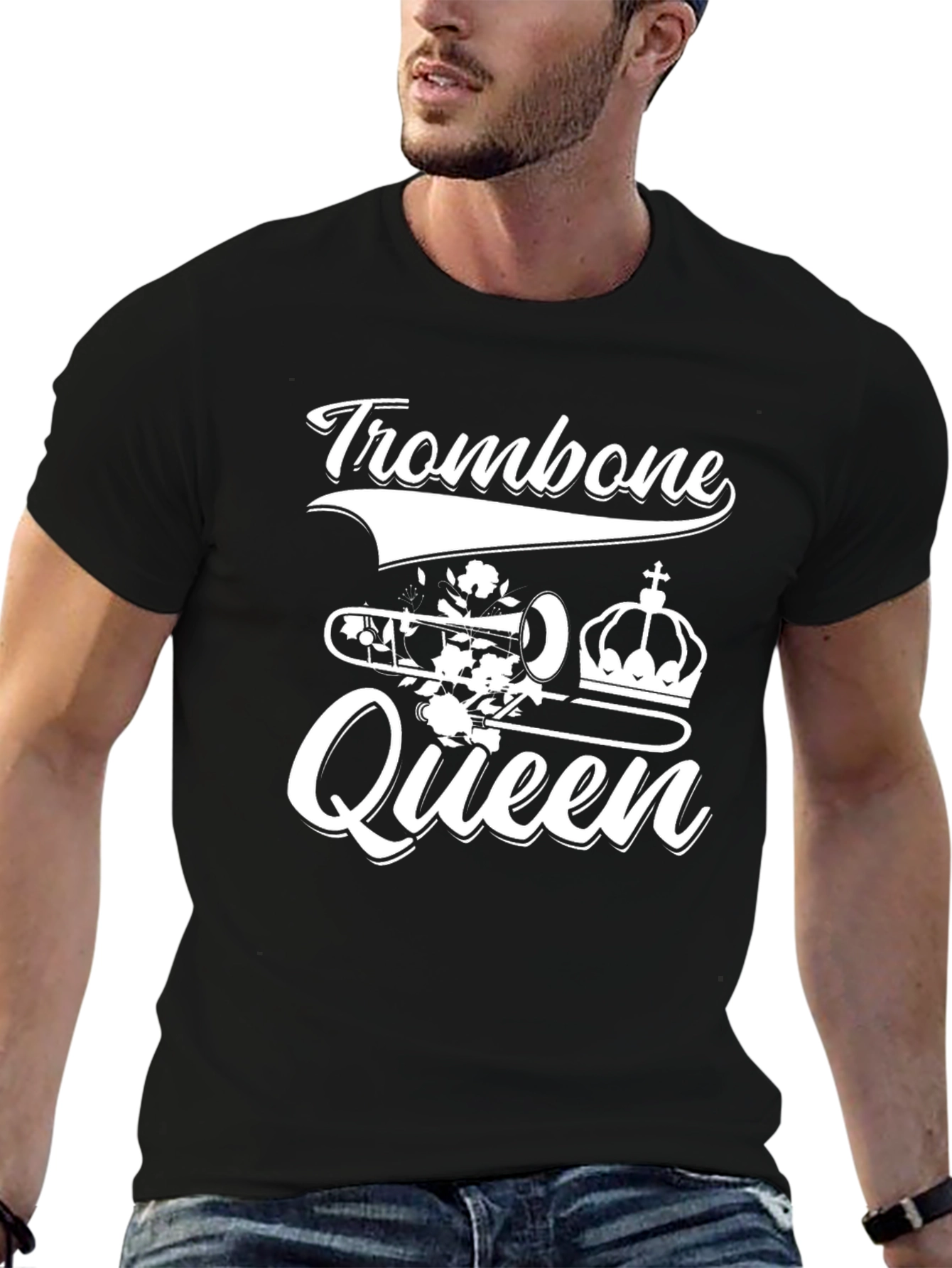 Trombone Queen Graphic T-Shirt - Music Lover Tee