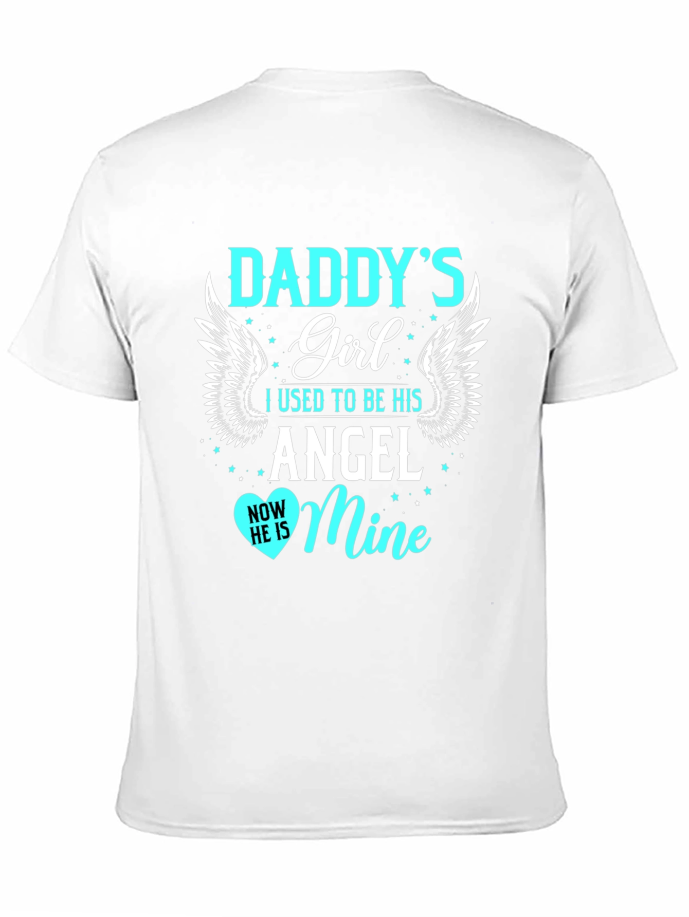 Daddys Girl T-Shirt Angel Design Mens Black Tee