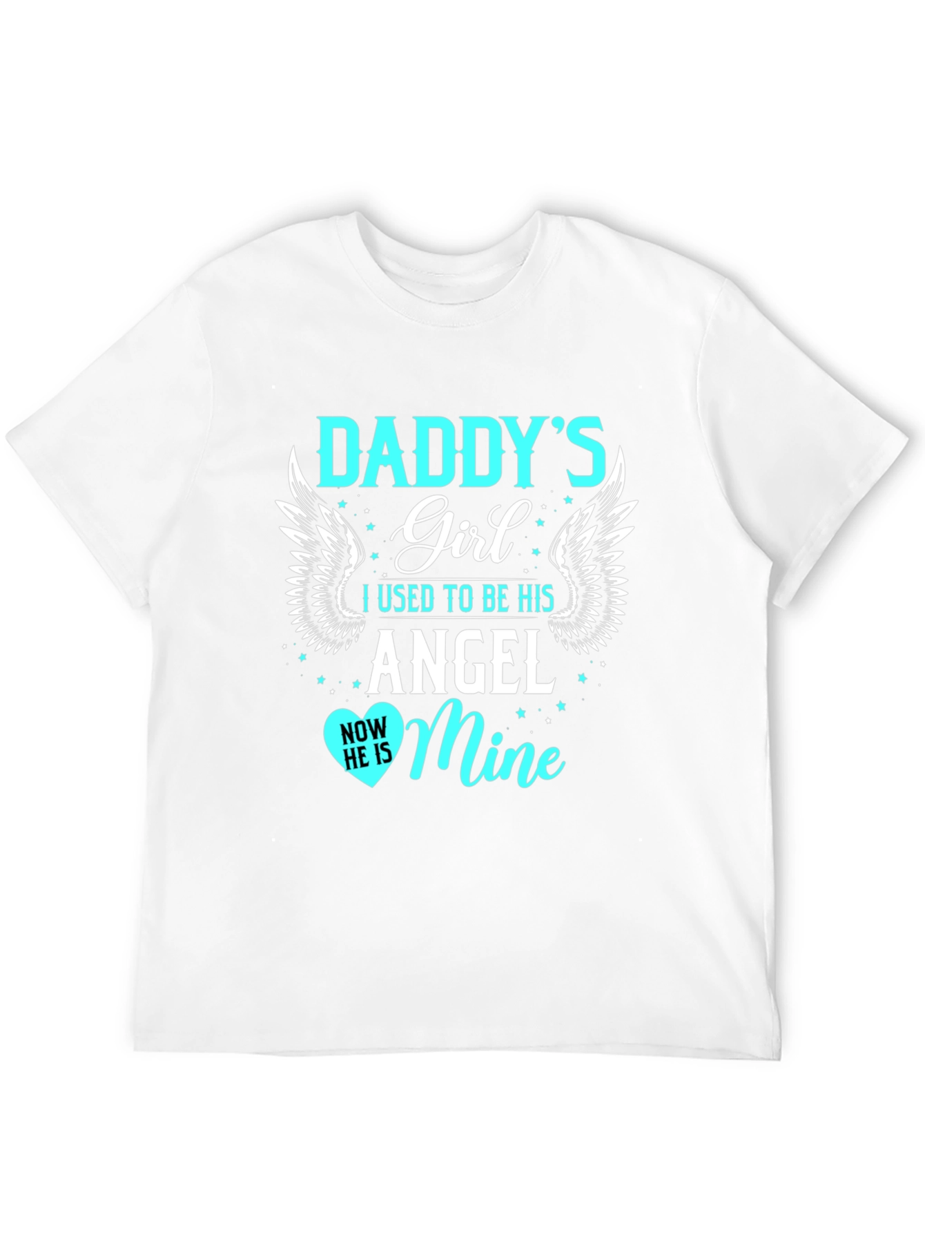 Daddys Girl T-Shirt Angel Design Mens Black Tee