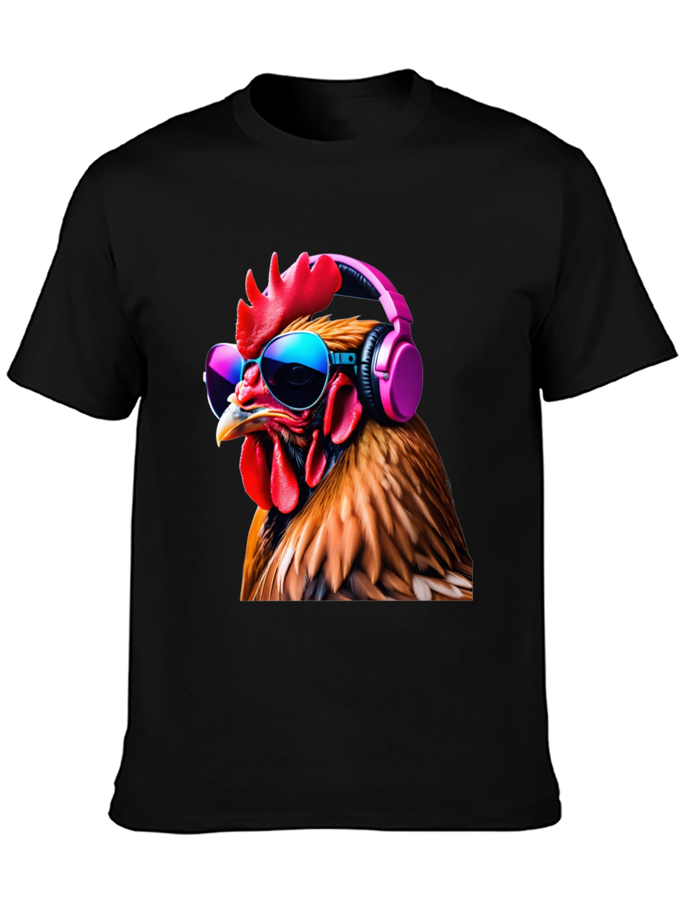 Cool Chicken T-Shirt with Headphones and Sunglasses