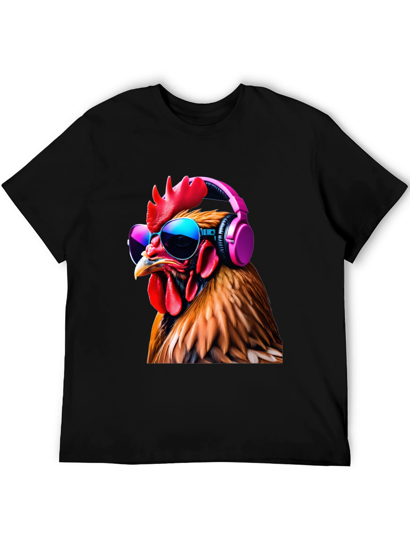 Cool Chicken T-Shirt with Headphones and Sunglasses