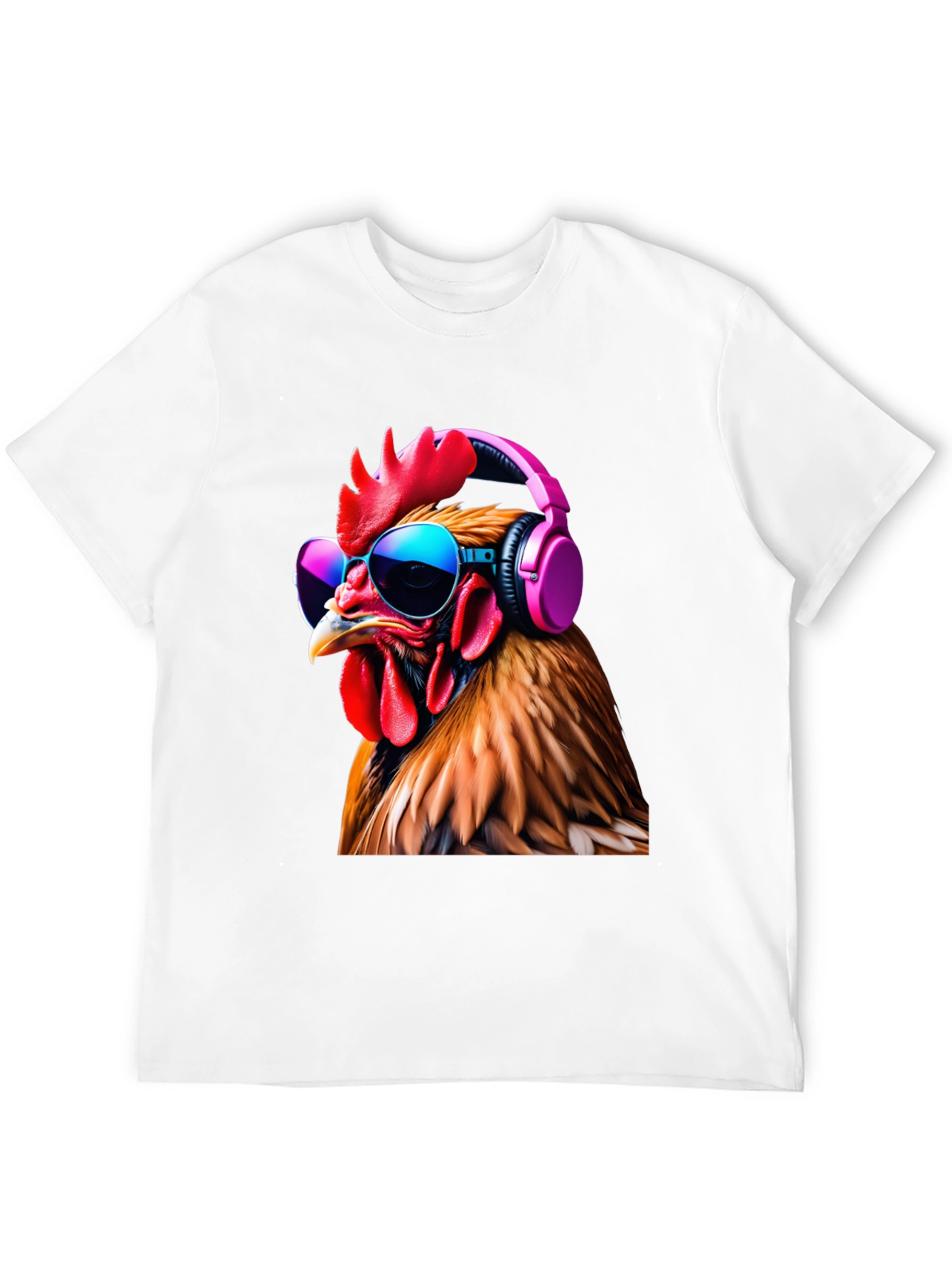 Cool Chicken T-Shirt with Headphones and Sunglasses