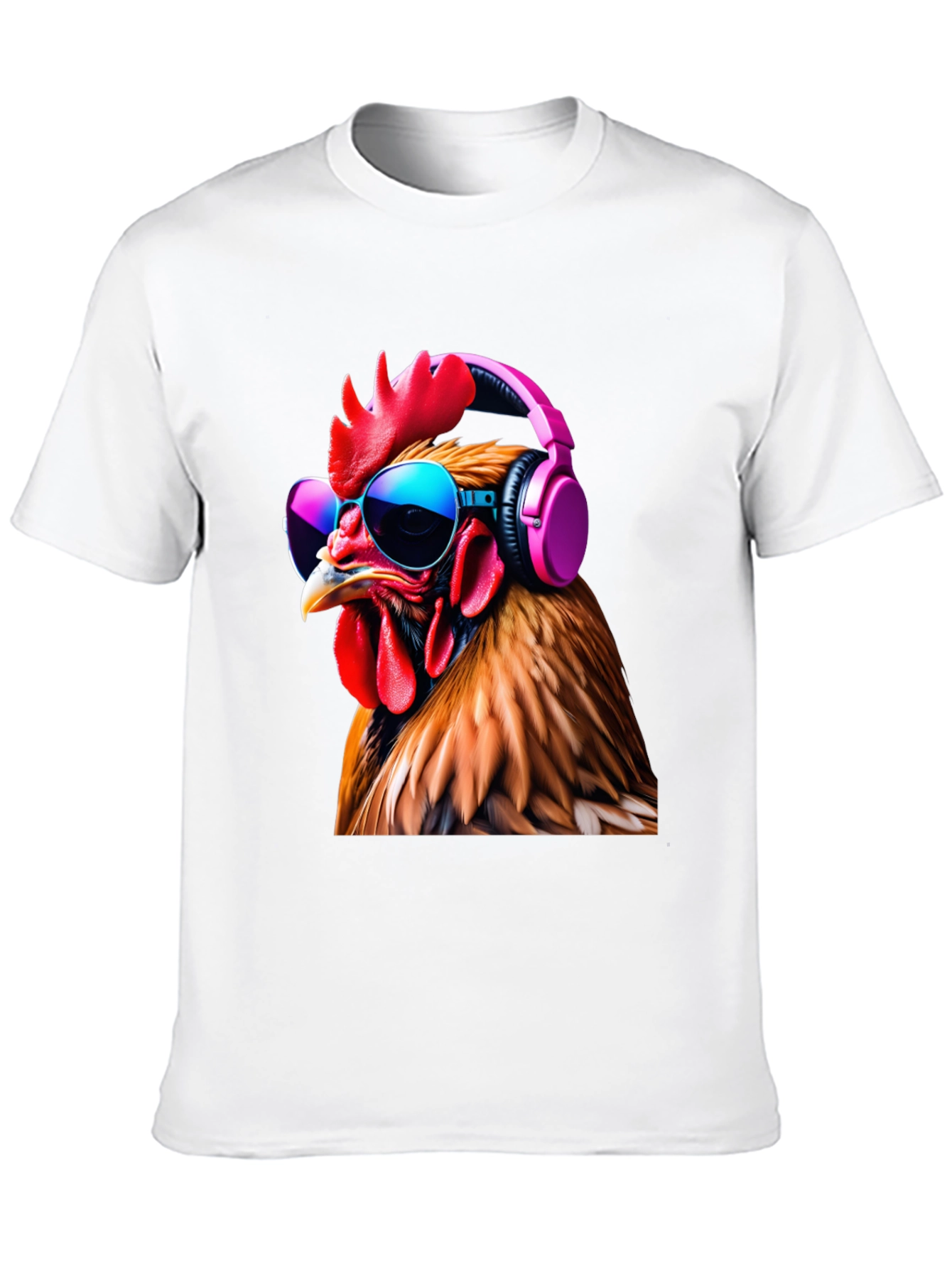 Cool Chicken T-Shirt with Headphones and Sunglasses