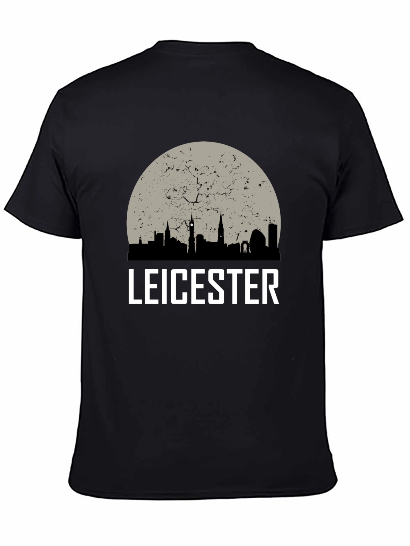 Leicester Cityscape Mens Black T-Shirt