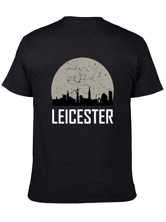 Leicester Cityscape Mens Black T-Shirt