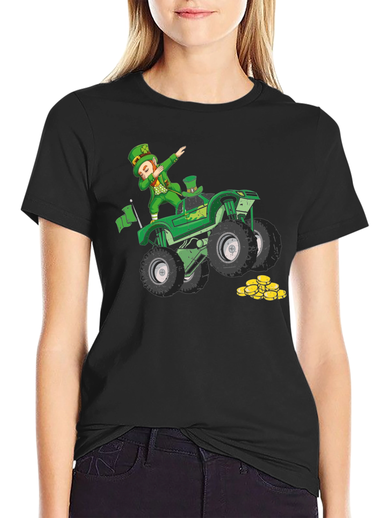 St. Patricks Leprechaun Monster Truck Graphic Tee