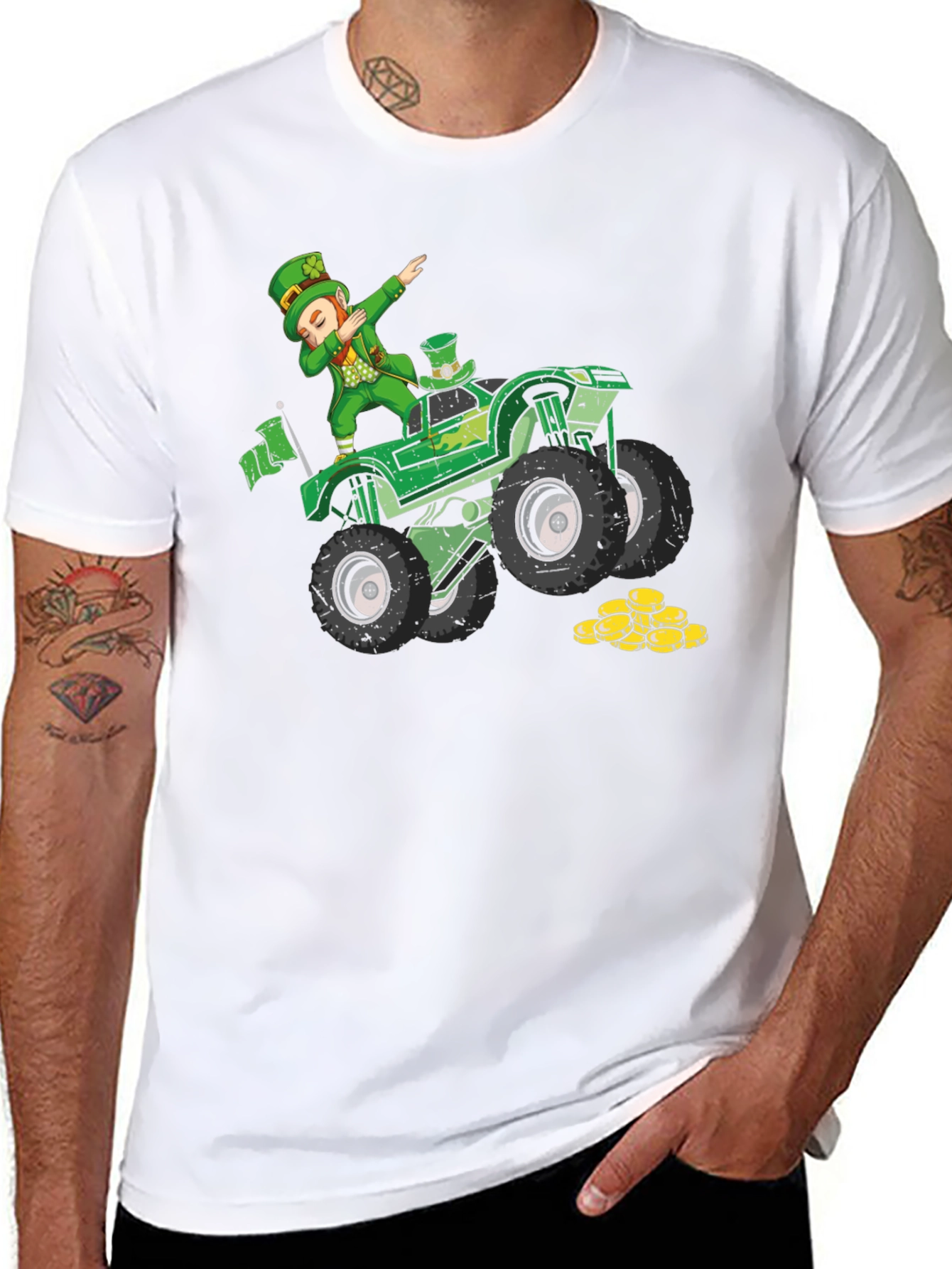 St. Patricks Leprechaun Monster Truck Graphic Tee