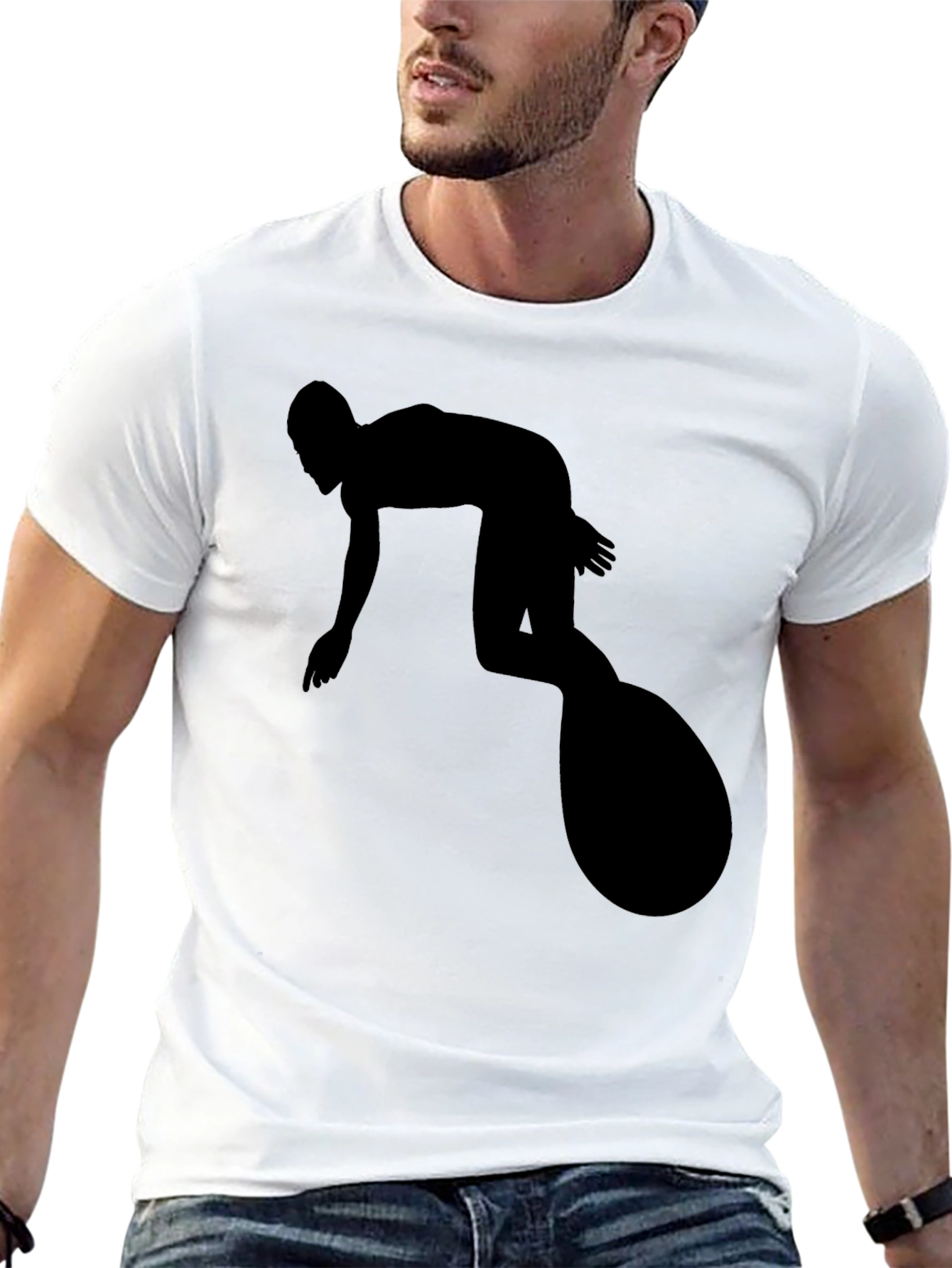 Surfer Silhouette Black T-Shirt