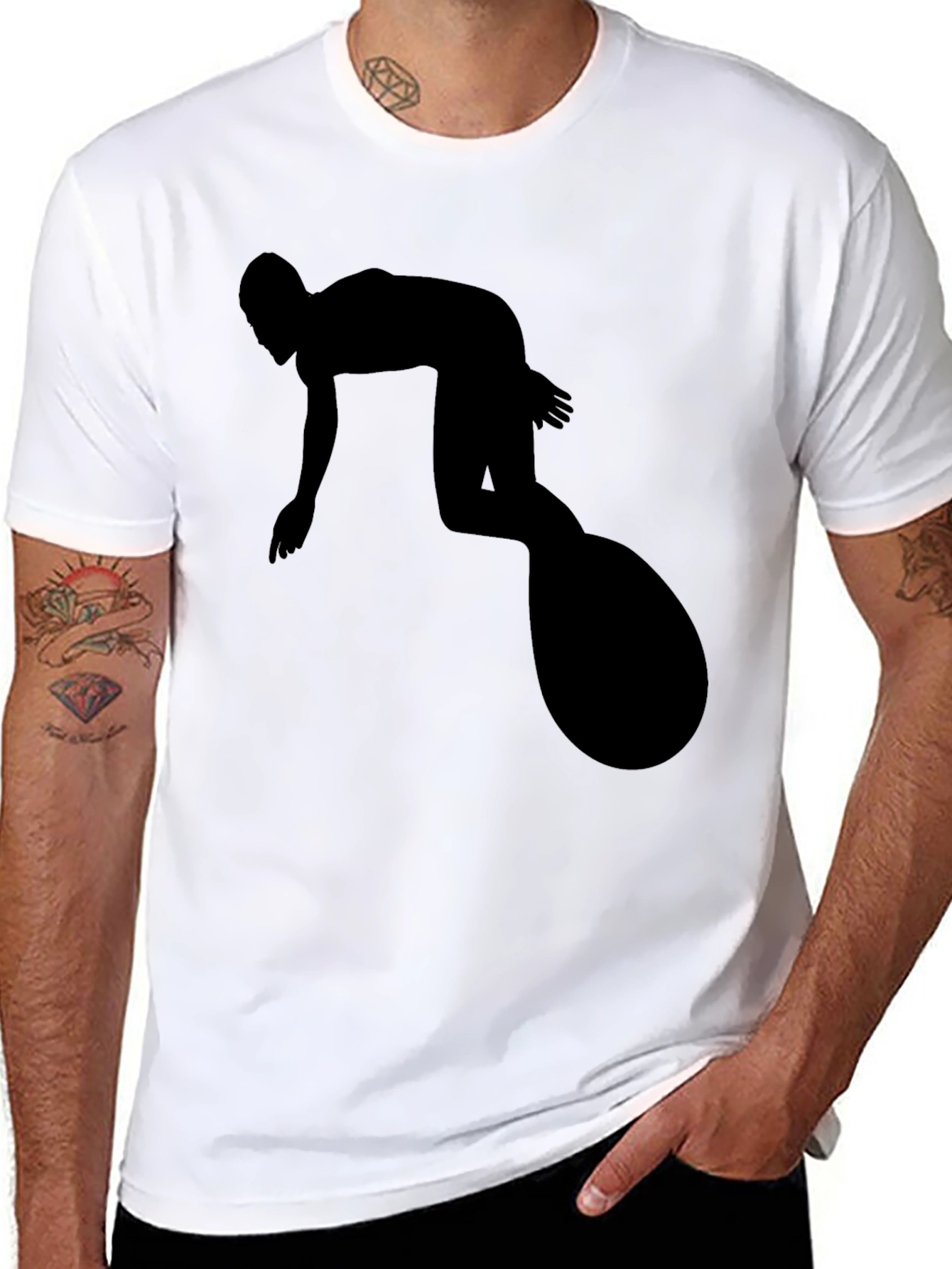 Surfer Silhouette Black T-Shirt