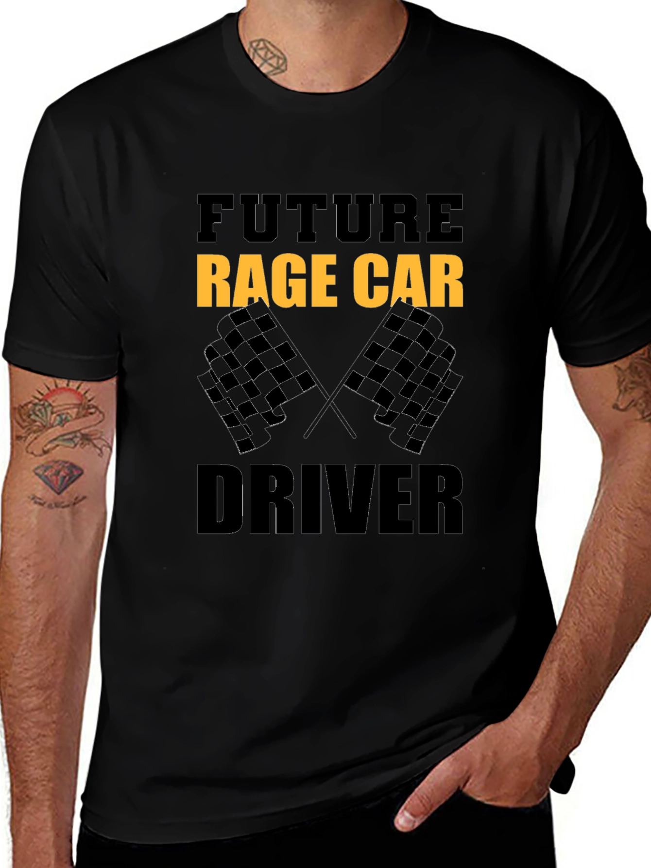 Future Rage Car Driver Black T-Shirt