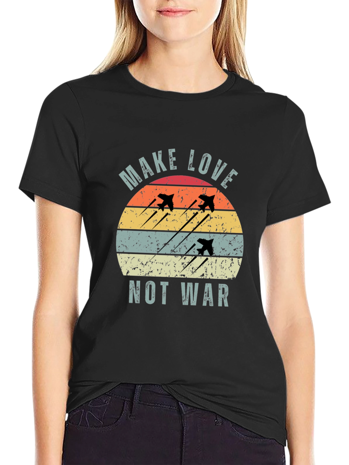 Make Love Not War Retro Graphic Tee