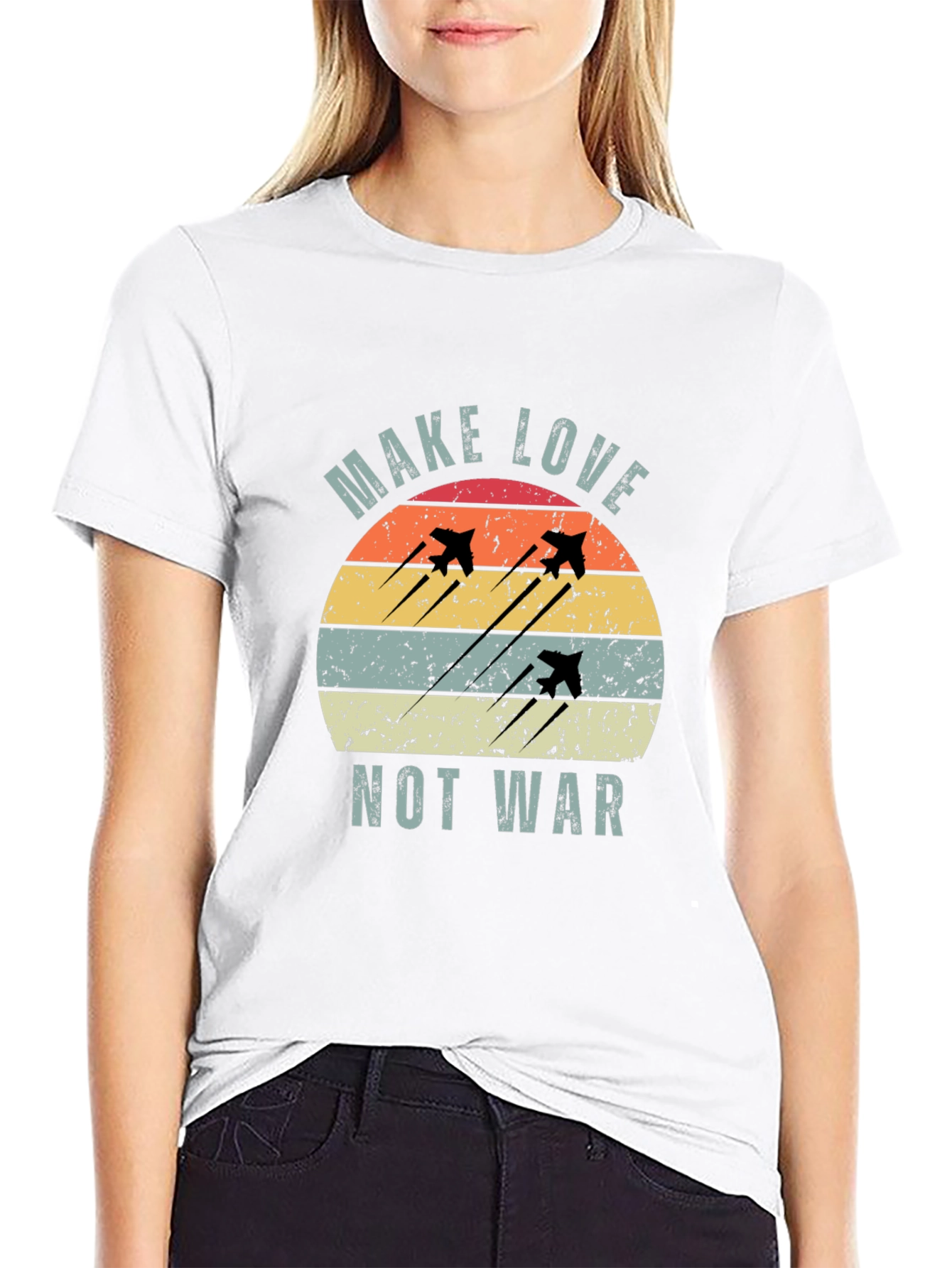 Make Love Not War Retro Graphic Tee