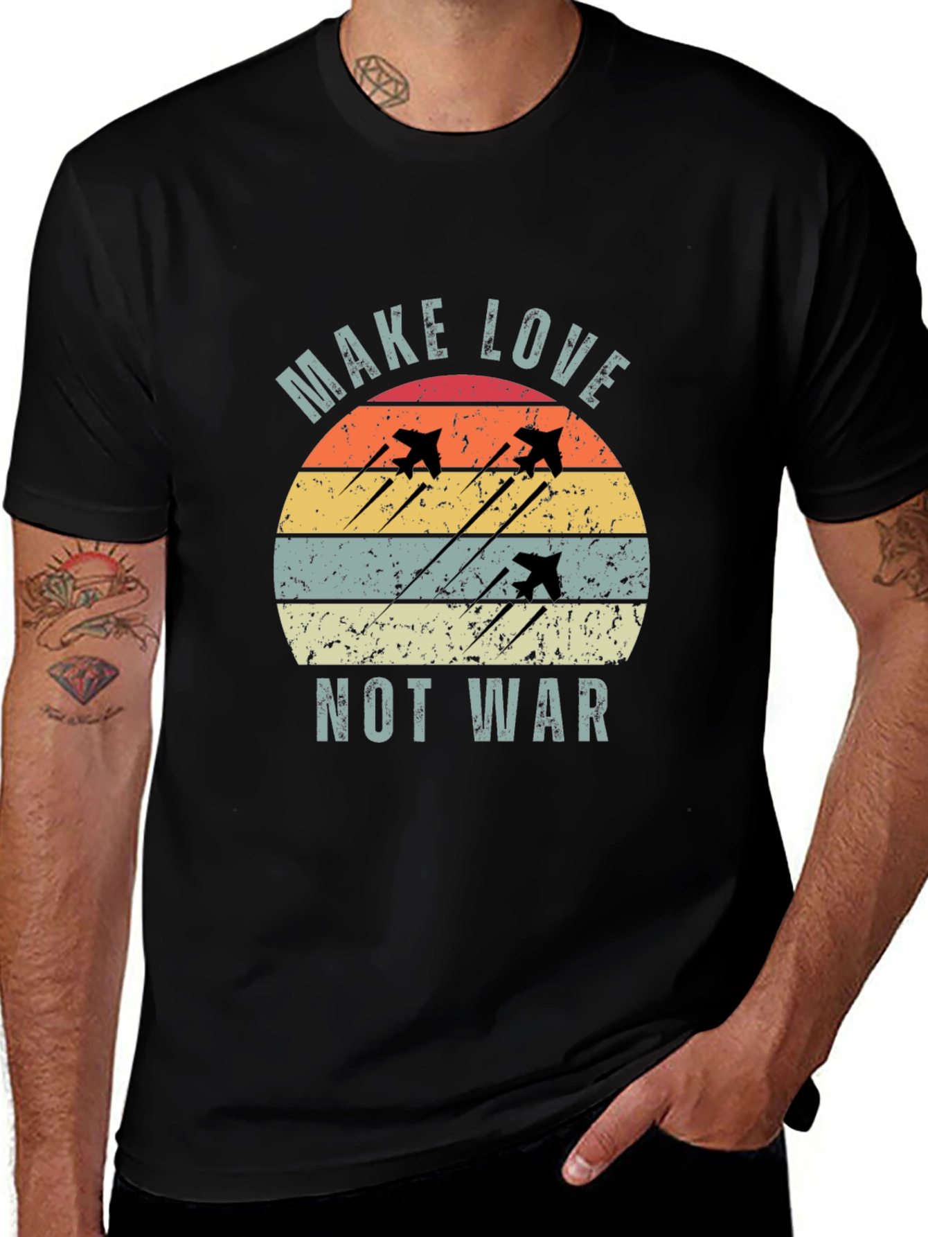 Make Love Not War Retro Graphic Tee