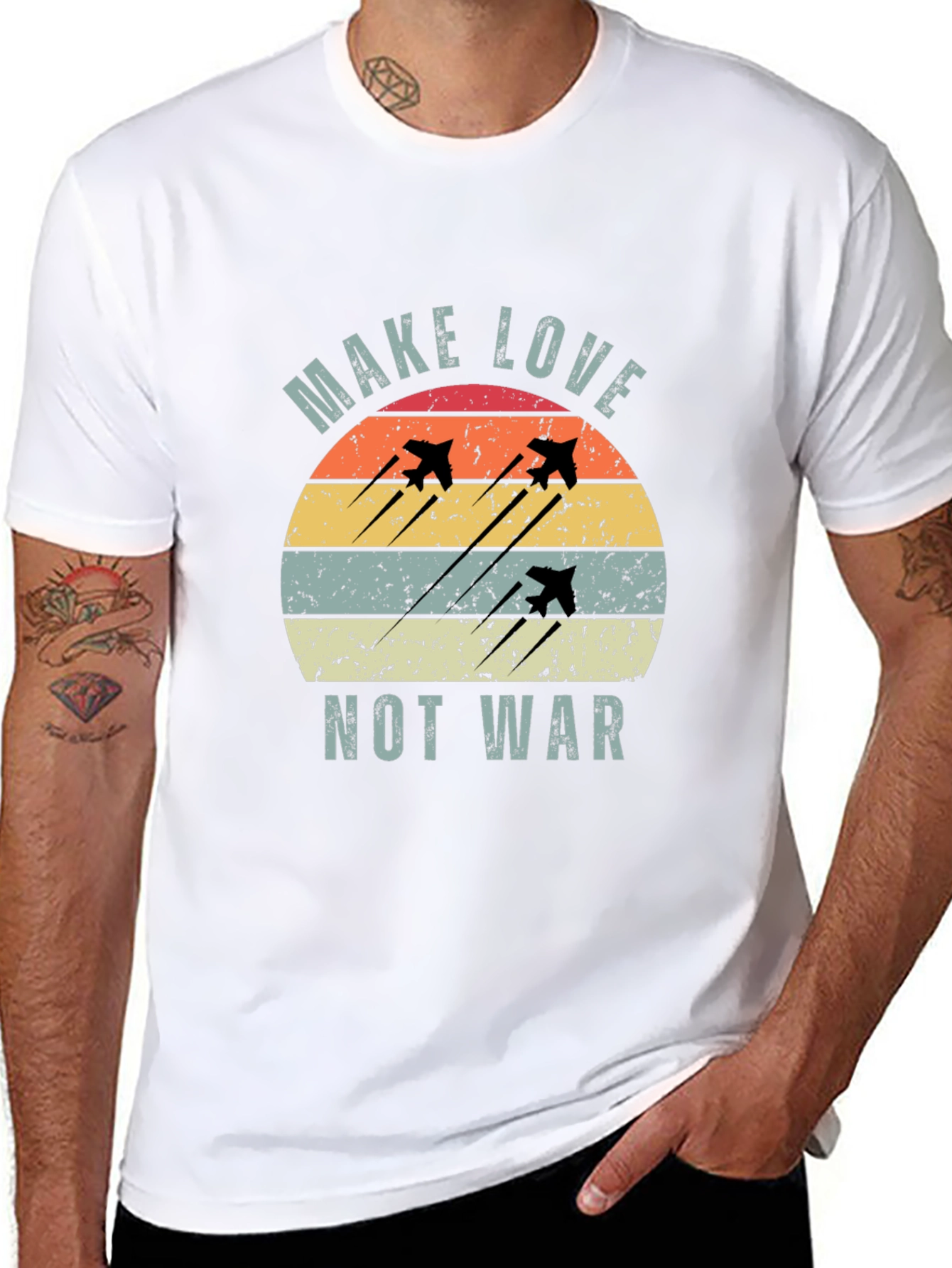 Make Love Not War Retro Graphic Tee