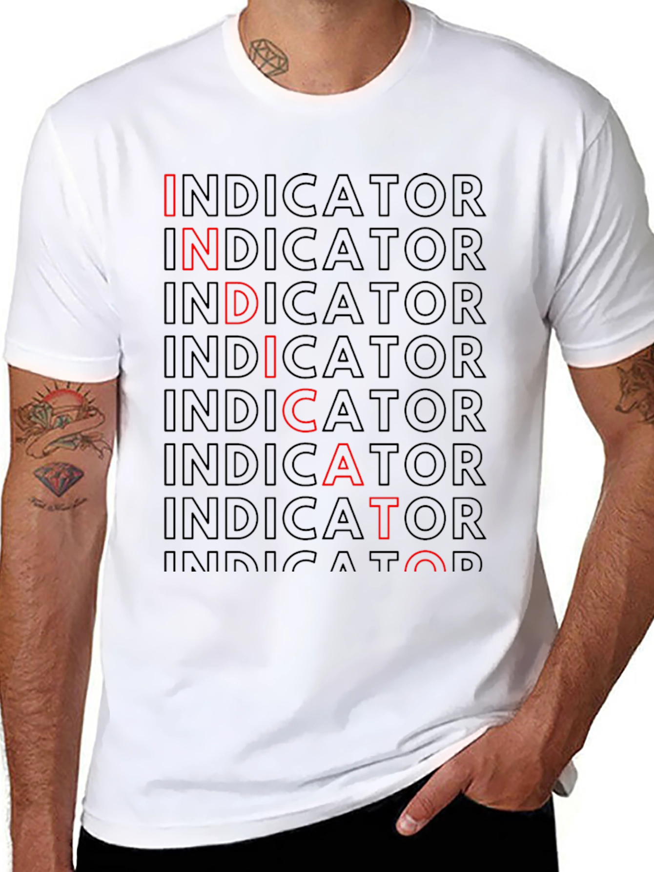 Indicator Pattern Graphic Tee - Black